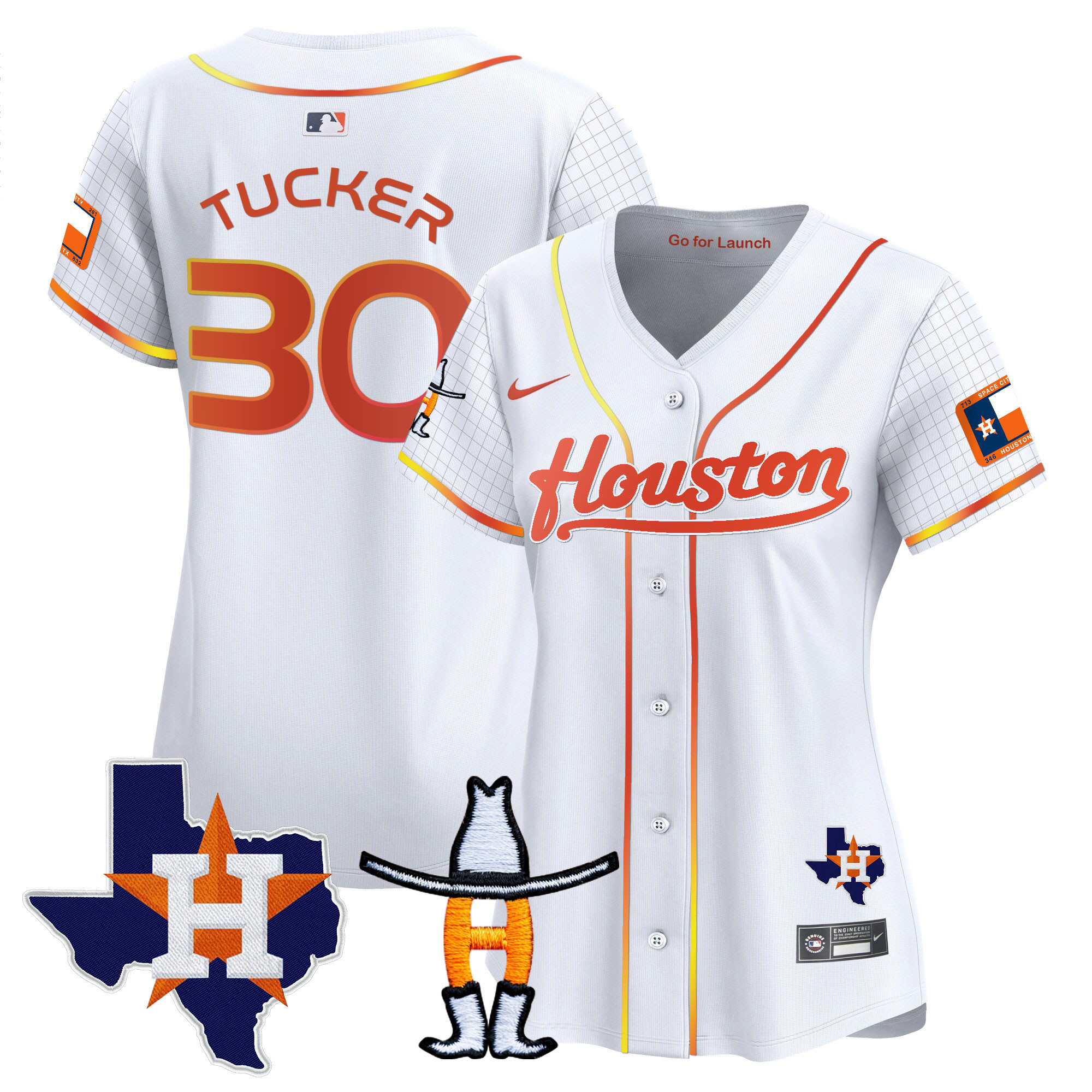 Women's Astros Space City Houston Rodeo Patch Vapor Premier Limited Jersey - All Stitched