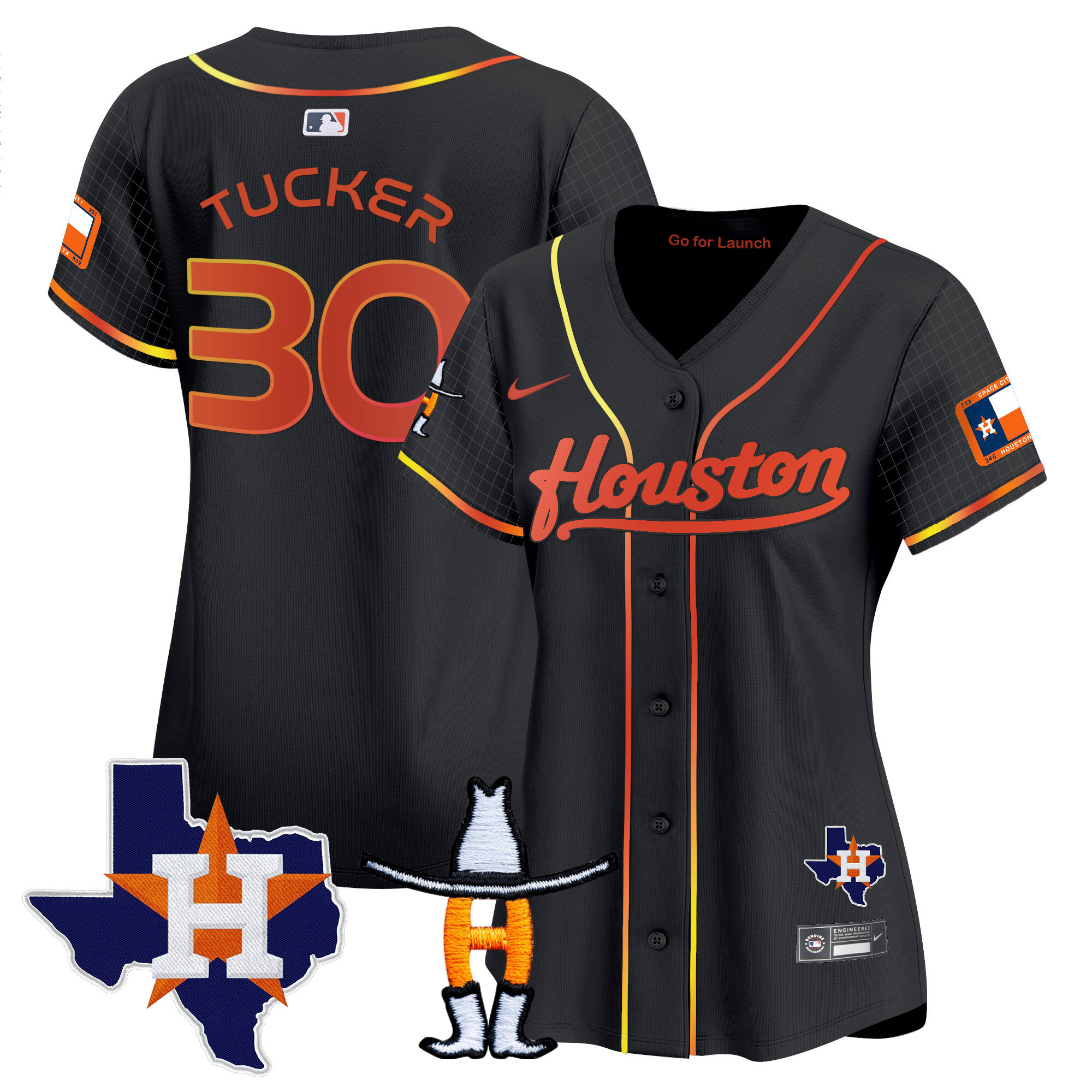 Women's Astros Space City Houston Rodeo Patch Vapor Premier Limited Jersey - All Stitched
