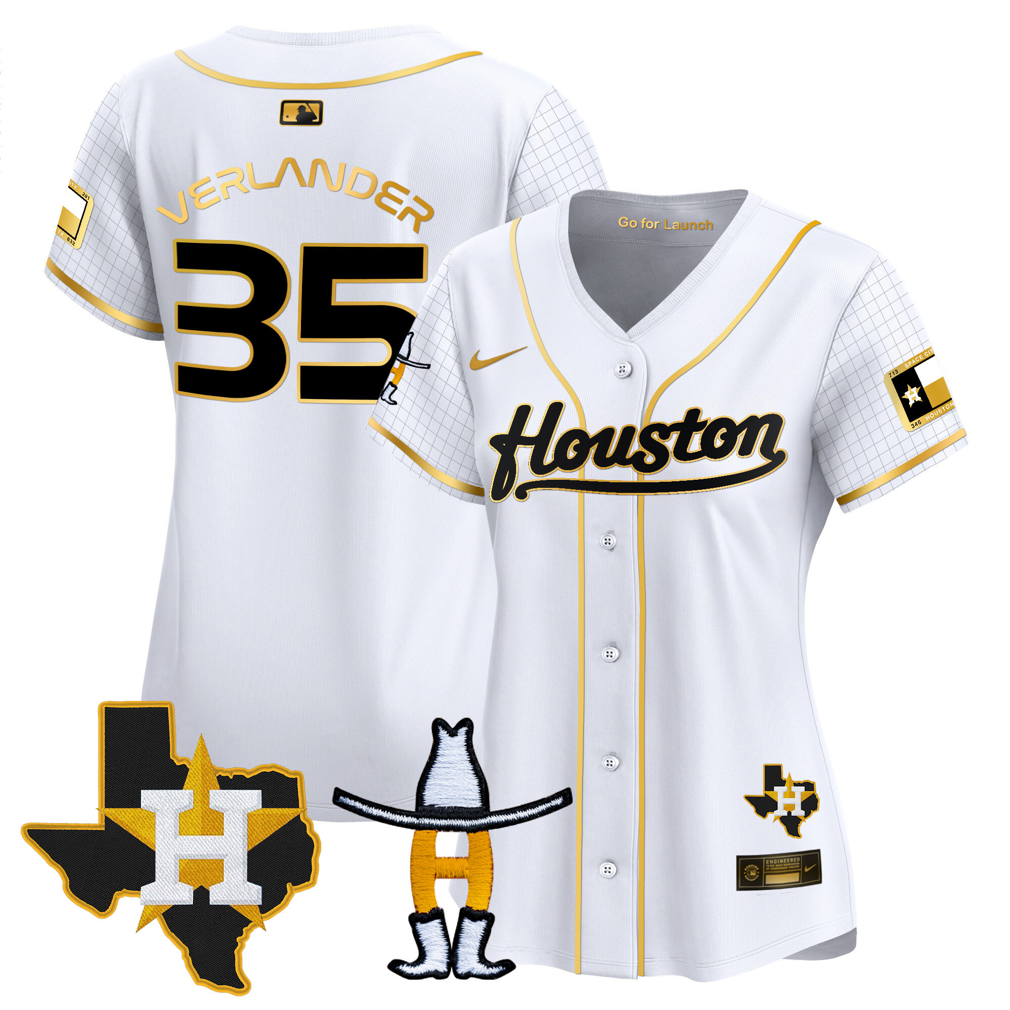 Women's Astros Space City Houston Rodeo Patch Vapor Premier Limited Jersey - All Stitched