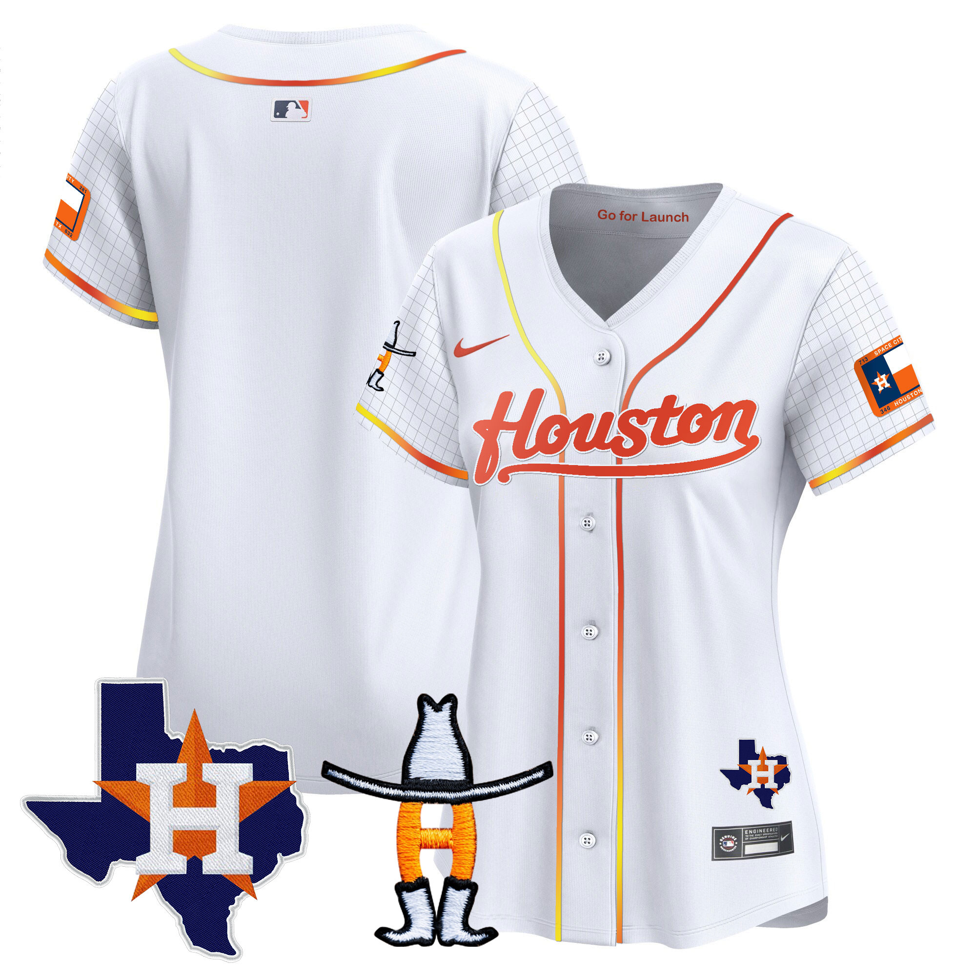 Women's Astros Space City Houston Rodeo Patch Vapor Premier Limited Jersey - All Stitched
