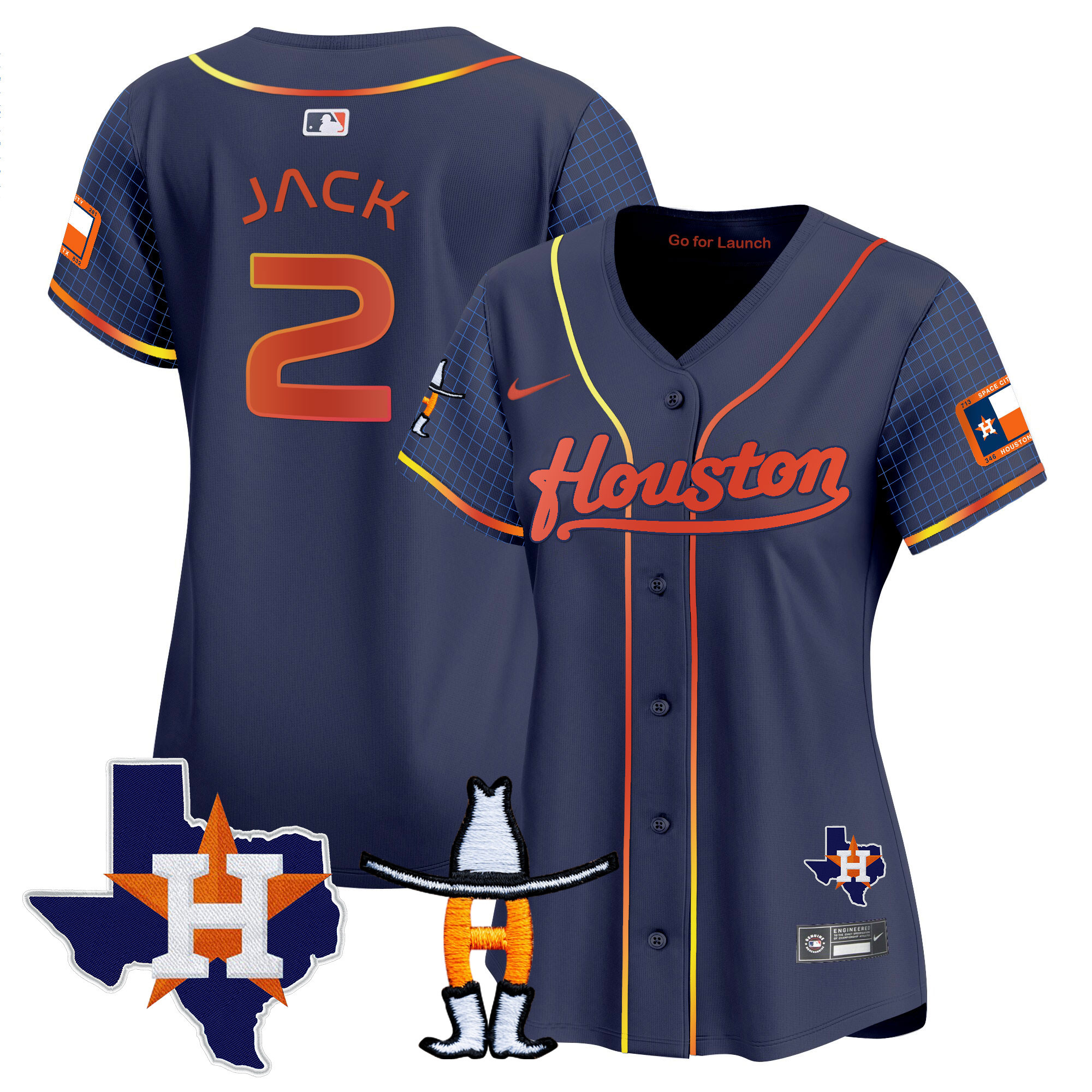Women's Astros Space City Houston Rodeo Patch Vapor Premier Limited Jersey - All Stitched