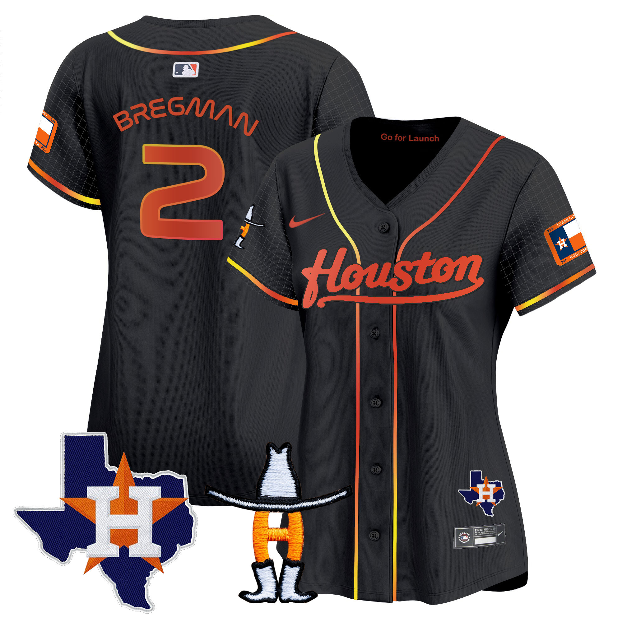 Women's Astros Space City Houston Rodeo Patch Vapor Premier Limited Jersey - All Stitched