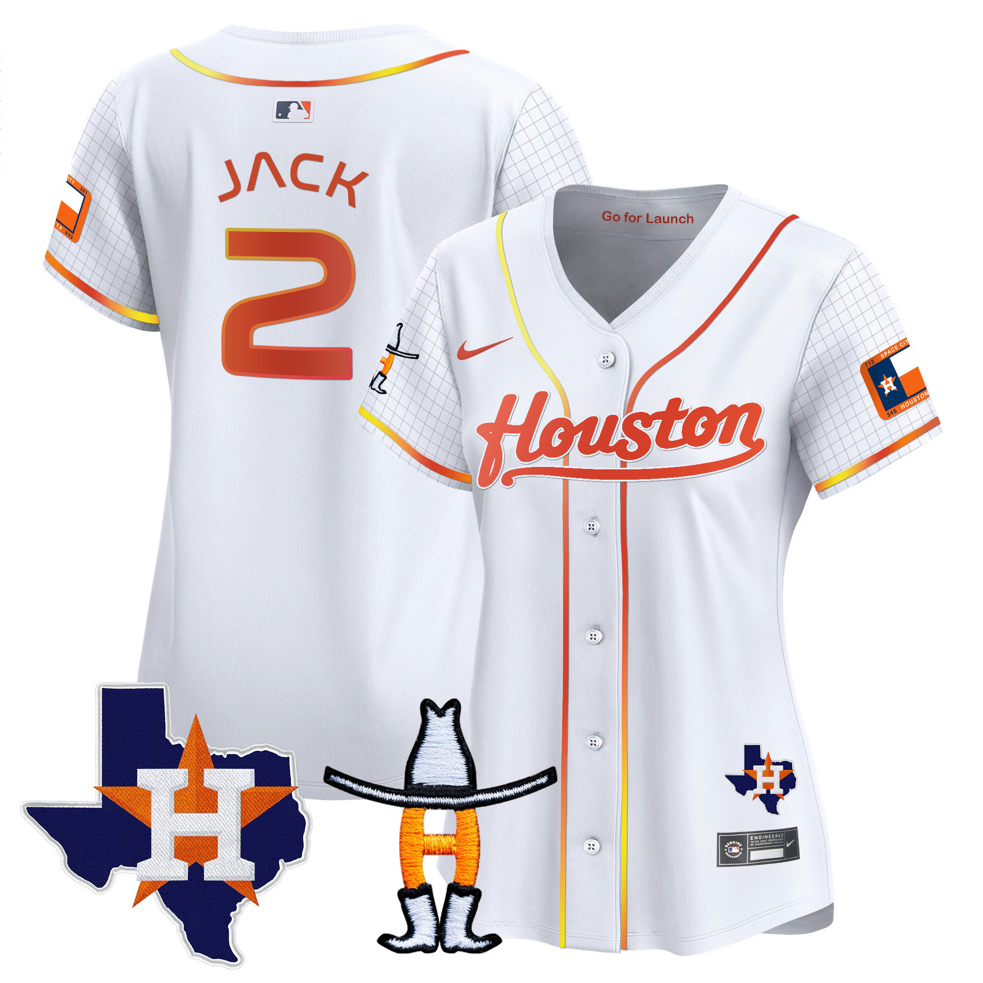 Women's Astros Space City Houston Rodeo Patch Vapor Premier Limited Jersey - All Stitched