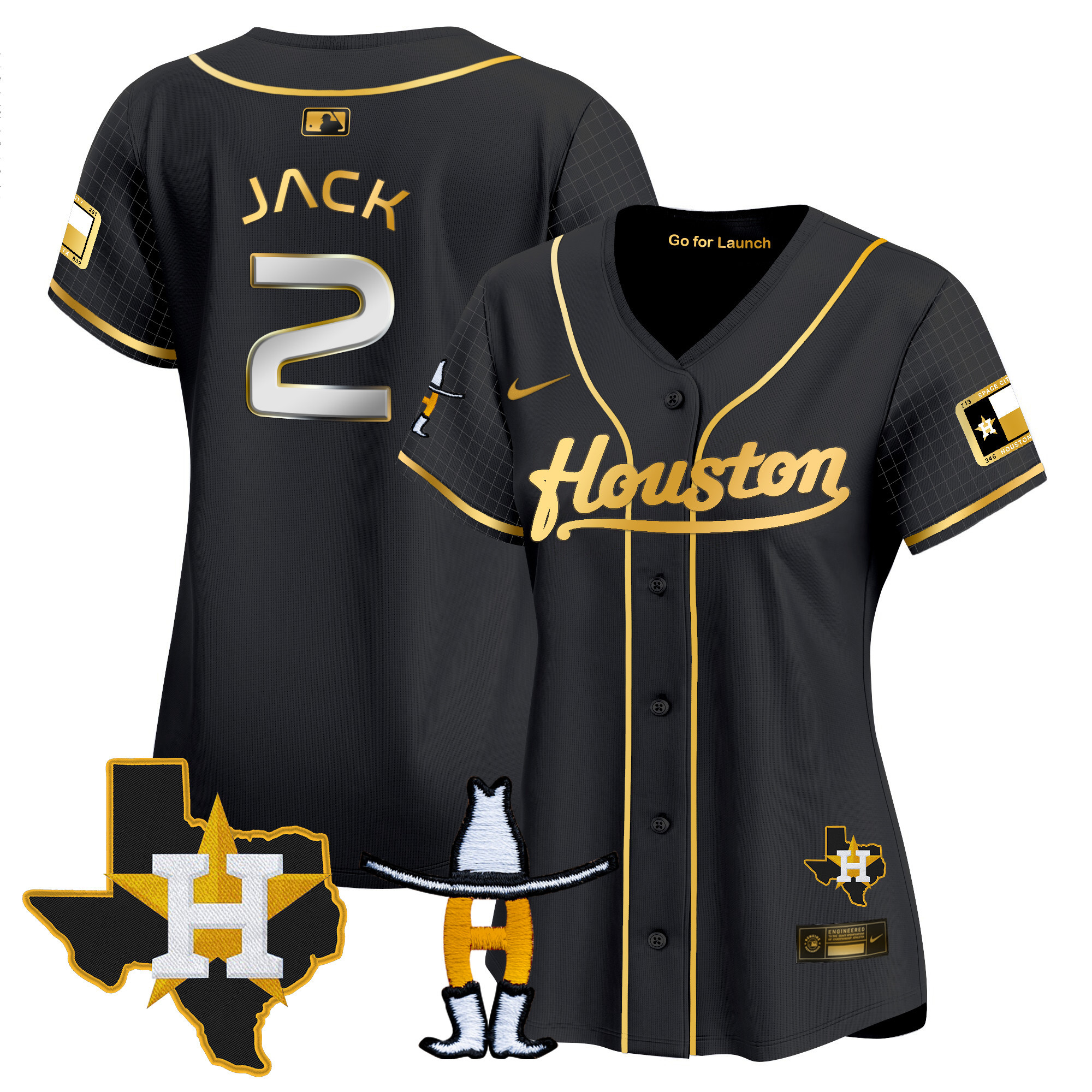Women's Astros Space City Houston Rodeo Patch Vapor Premier Limited Jersey - All Stitched
