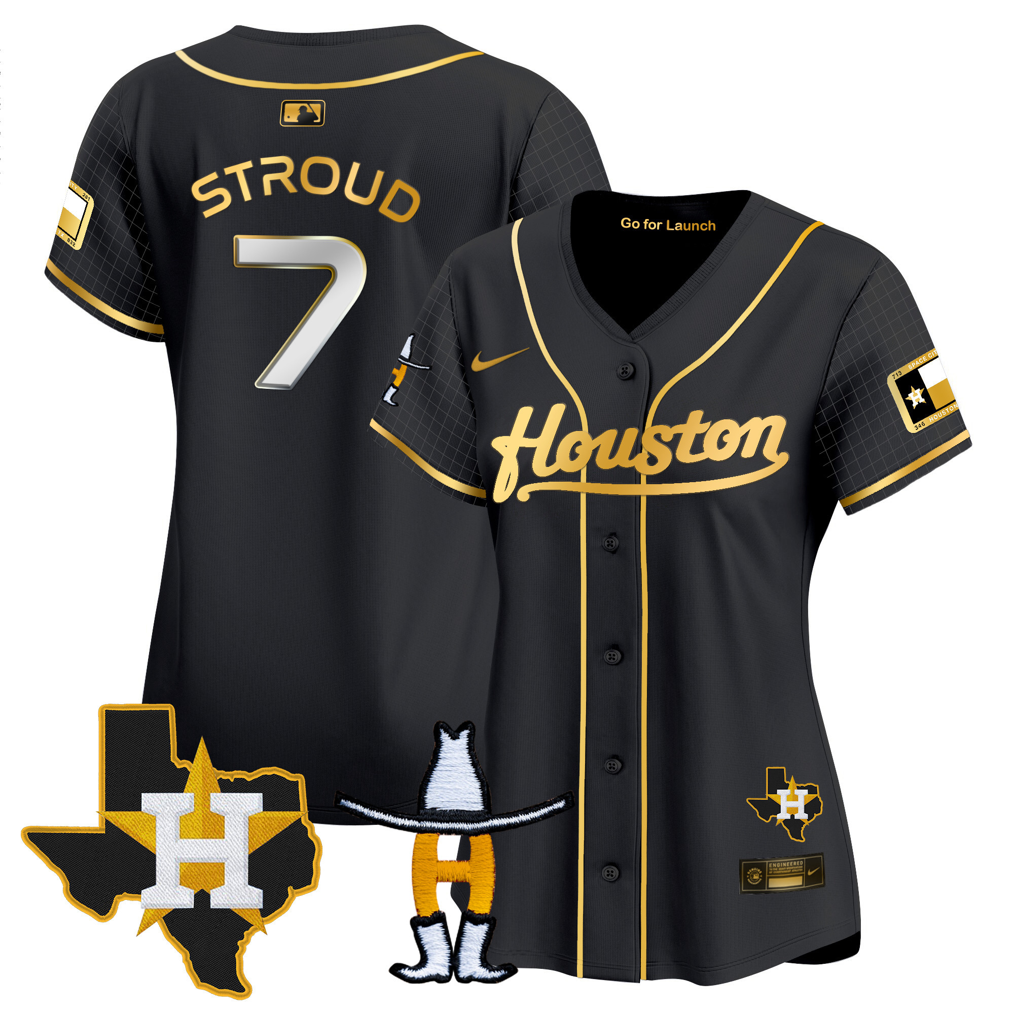 Women's Astros Space City Houston Rodeo Patch Vapor Premier Limited Jersey - All Stitched
