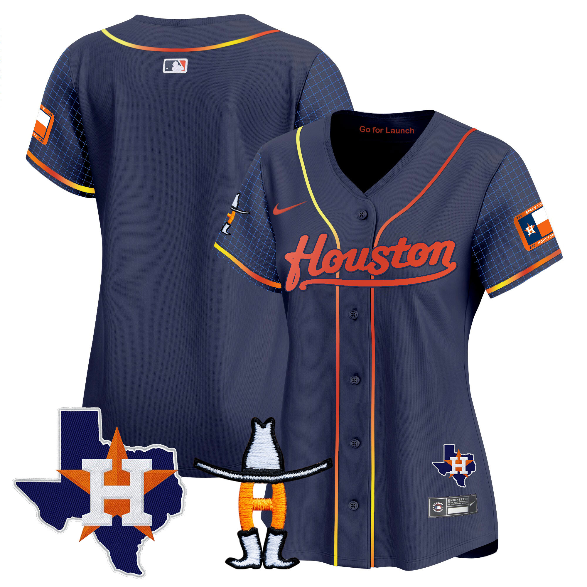 Women's Astros Space City Houston Rodeo Patch Vapor Premier Limited Jersey - All Stitched