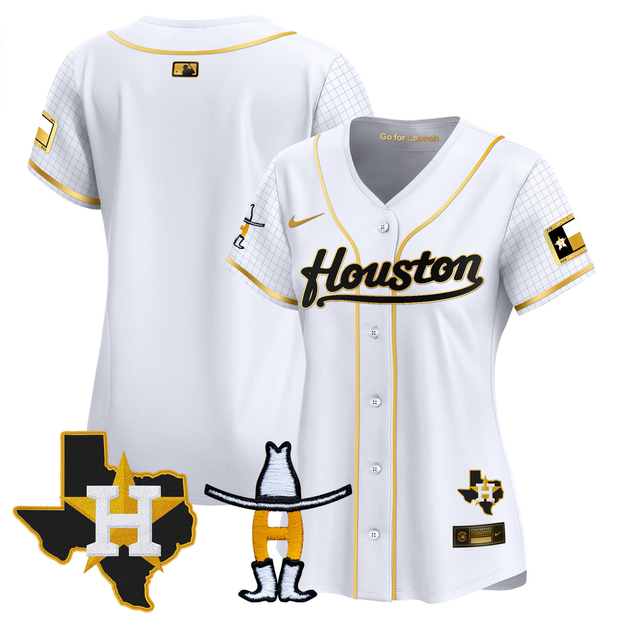 Women's Astros Space City Houston Rodeo Patch Vapor Premier Limited Jersey - All Stitched