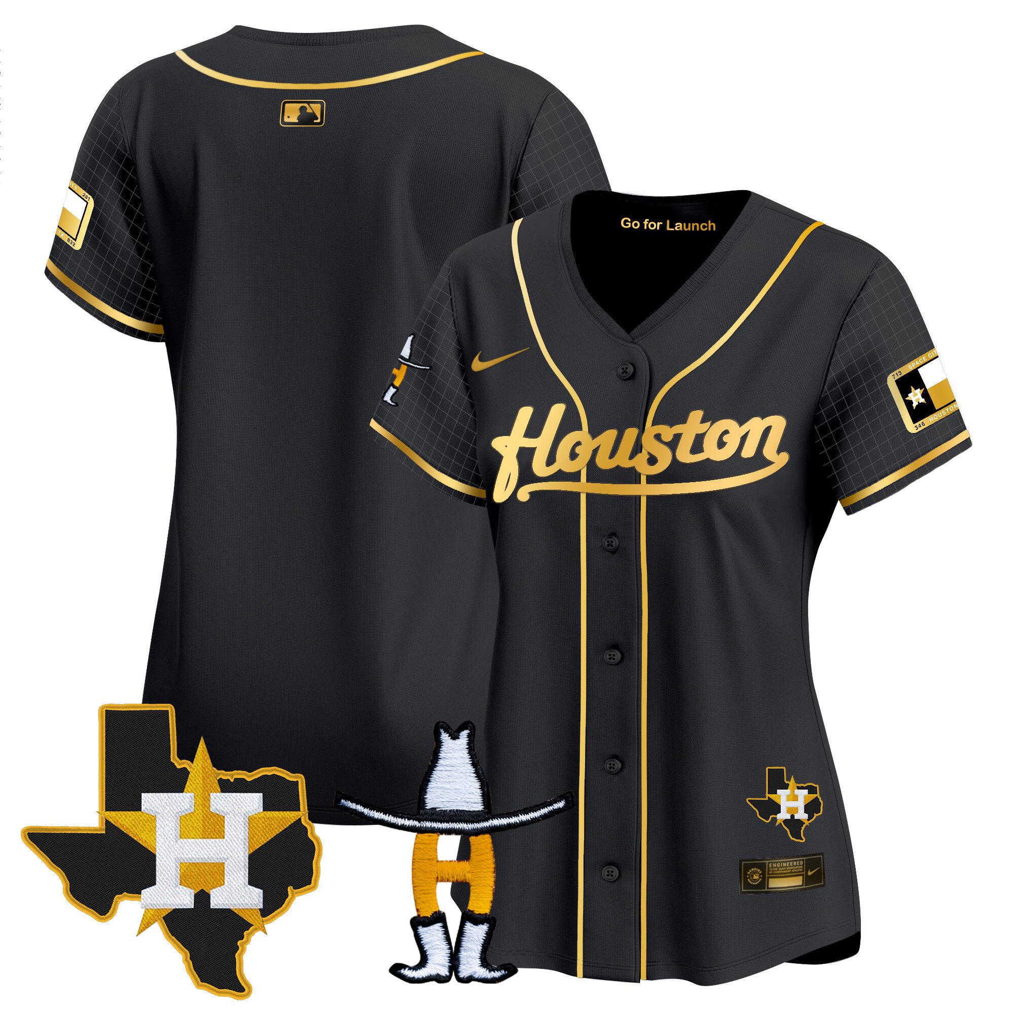 Women's Astros Space City Houston Rodeo Patch Vapor Premier Limited Jersey - All Stitched