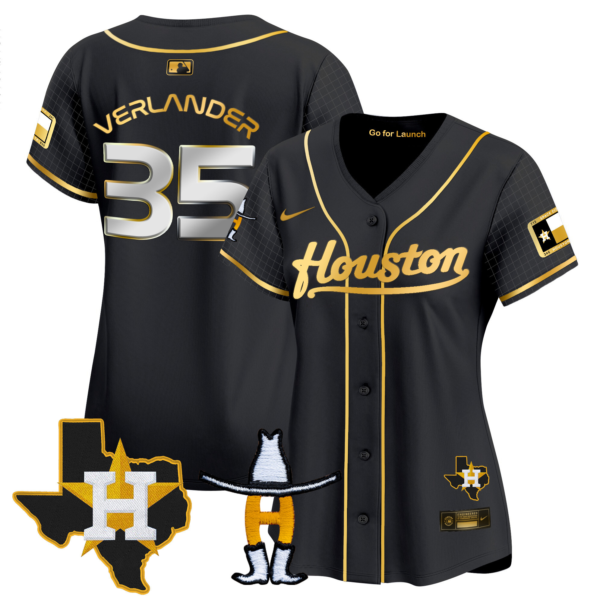 Women's Astros Space City Houston Rodeo Patch Vapor Premier Limited Jersey - All Stitched