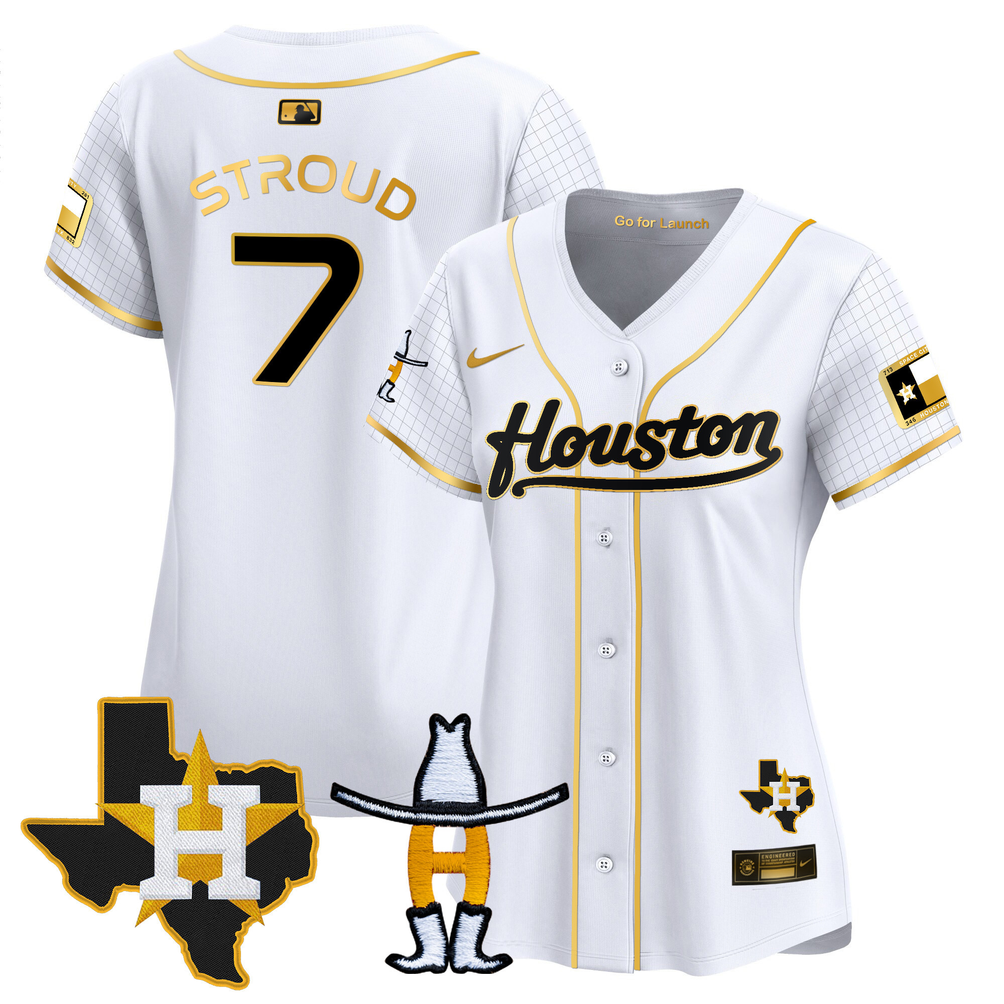 Women's Astros Space City Houston Rodeo Patch Vapor Premier Limited Jersey - All Stitched