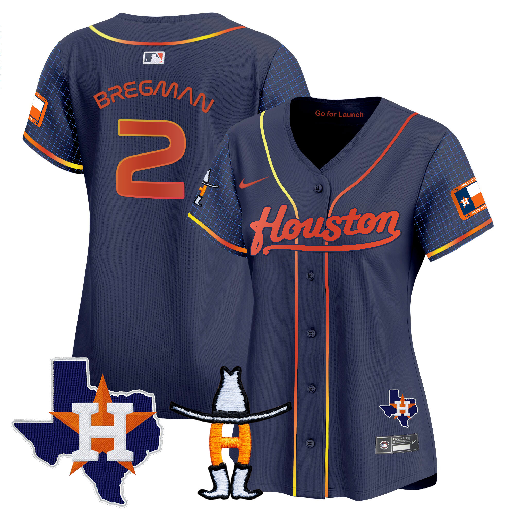 Women's Astros Space City Houston Rodeo Patch Vapor Premier Limited Jersey - All Stitched