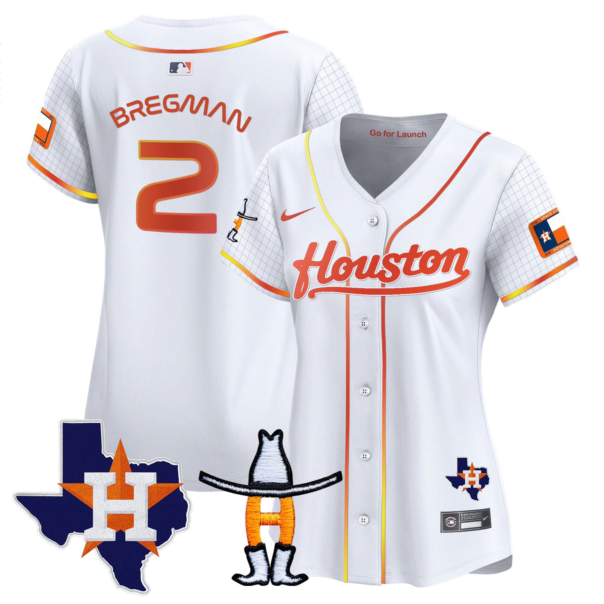 Women's Astros Space City Houston Rodeo Patch Vapor Premier Limited Jersey - All Stitched
