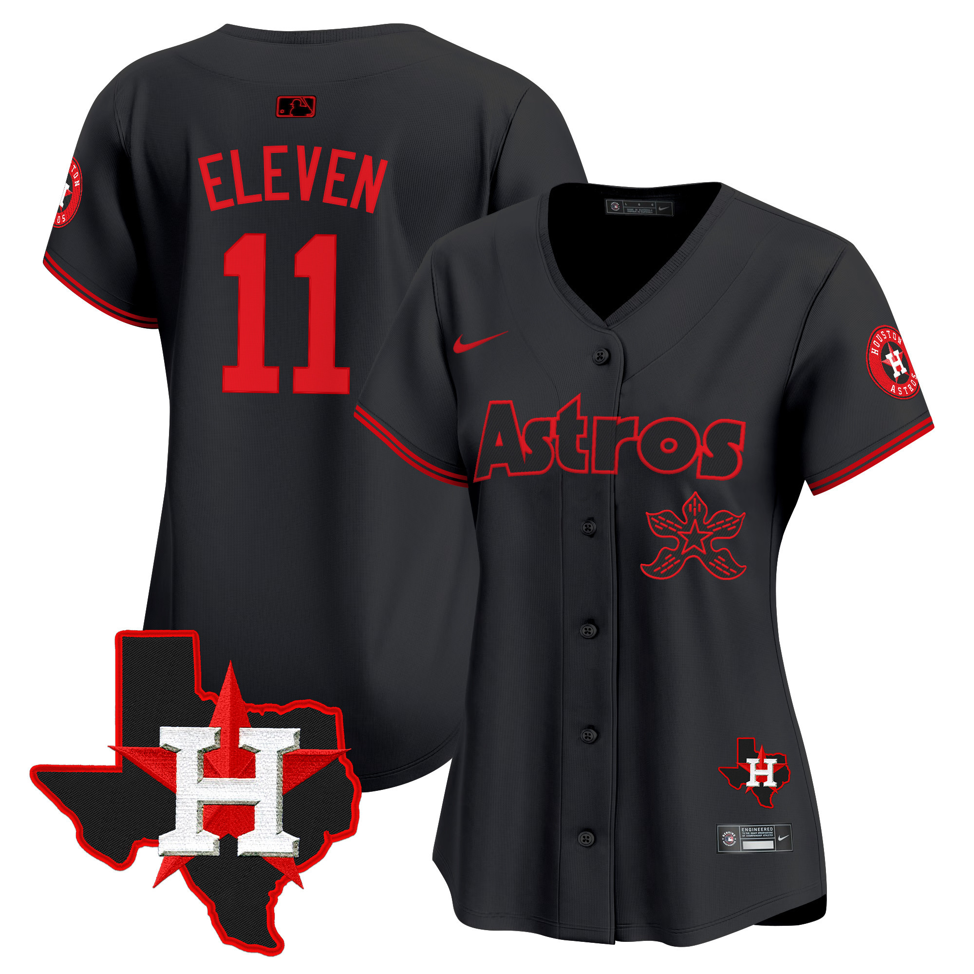 Women's Astros Stranger Things Vapor Premier Limited Jersey - All Stitched