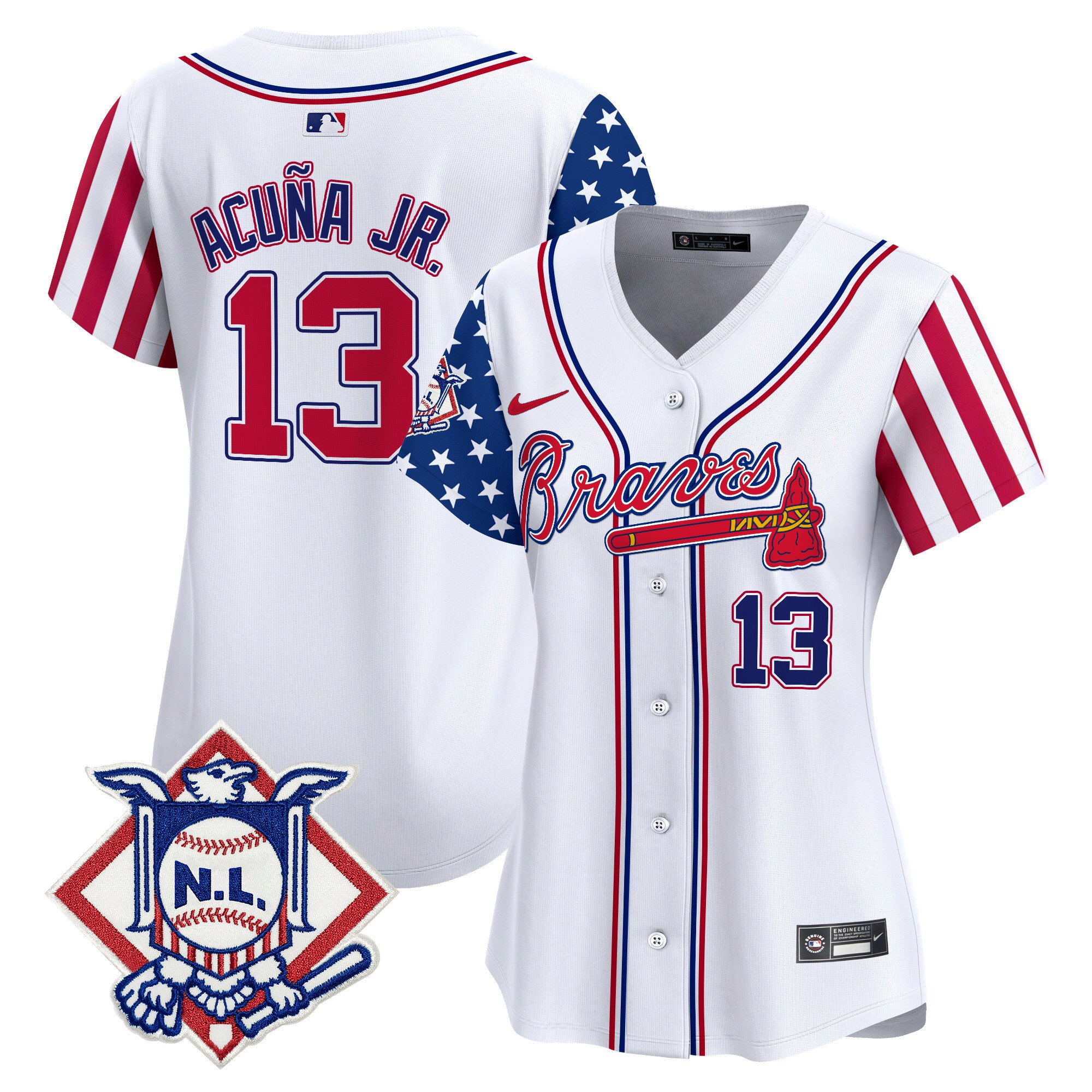 Women's Atlanta Braves 2024 Fourth of July Vapor Premier Limited Jersey V2 - All Stitched