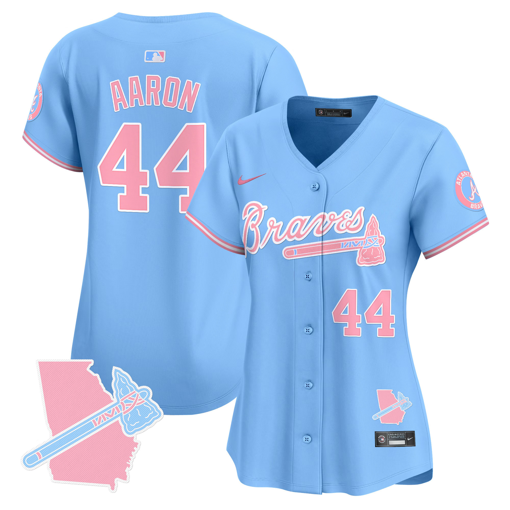 Women's Atlanta Braves Bubblegum Pink Vapor Premier Limited Jersey - All Stitched