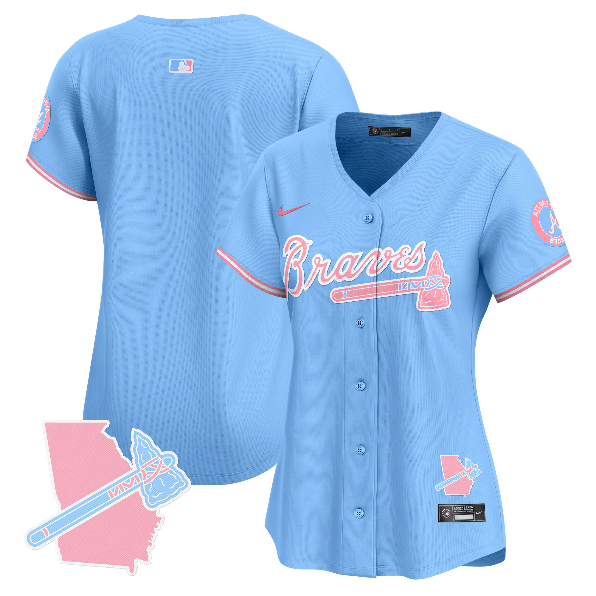 Women's Atlanta Braves Bubblegum Pink Vapor Premier Limited Jersey - All Stitched