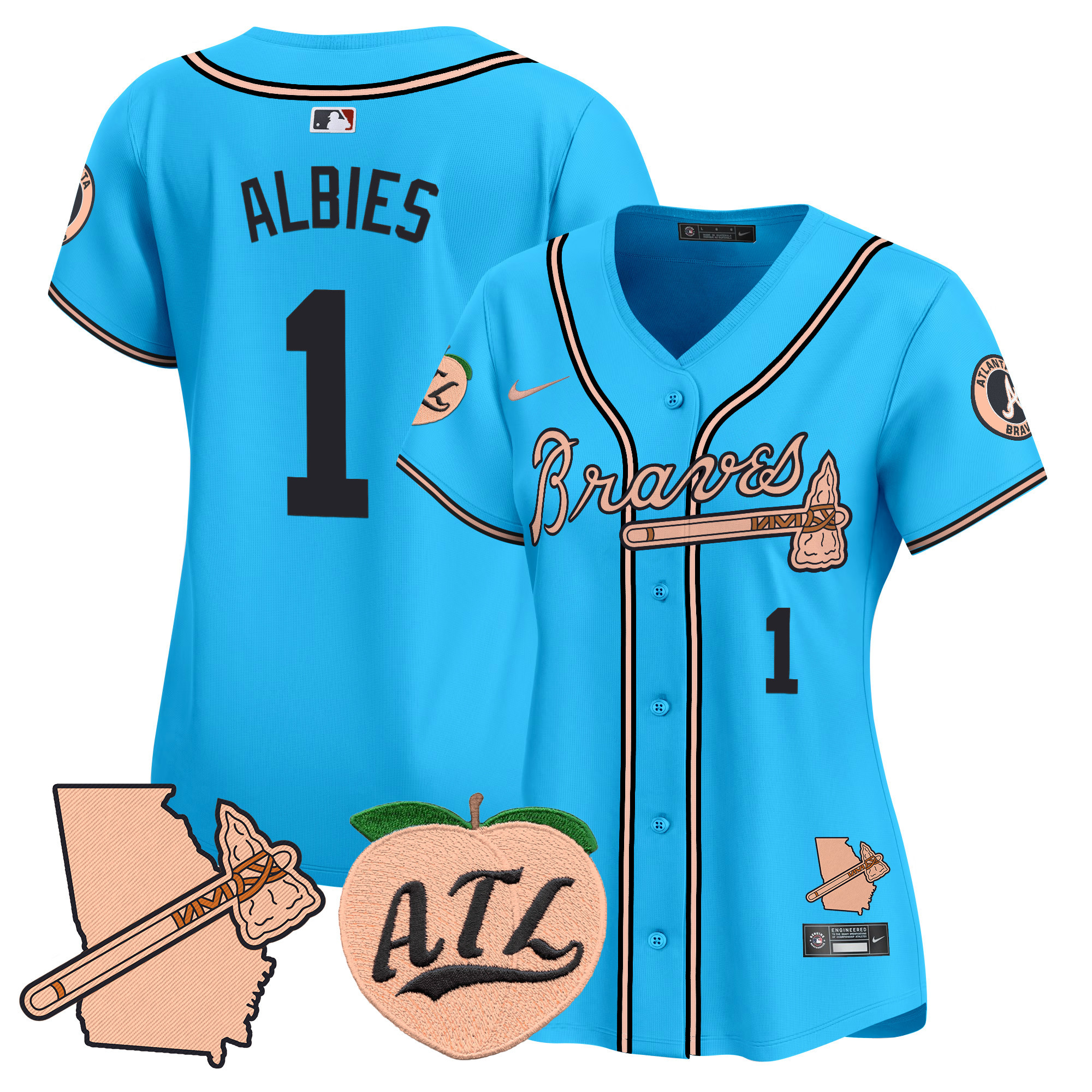 Women's Atlanta Braves Peach Vapor Premier Limited Jersey - All Stitched