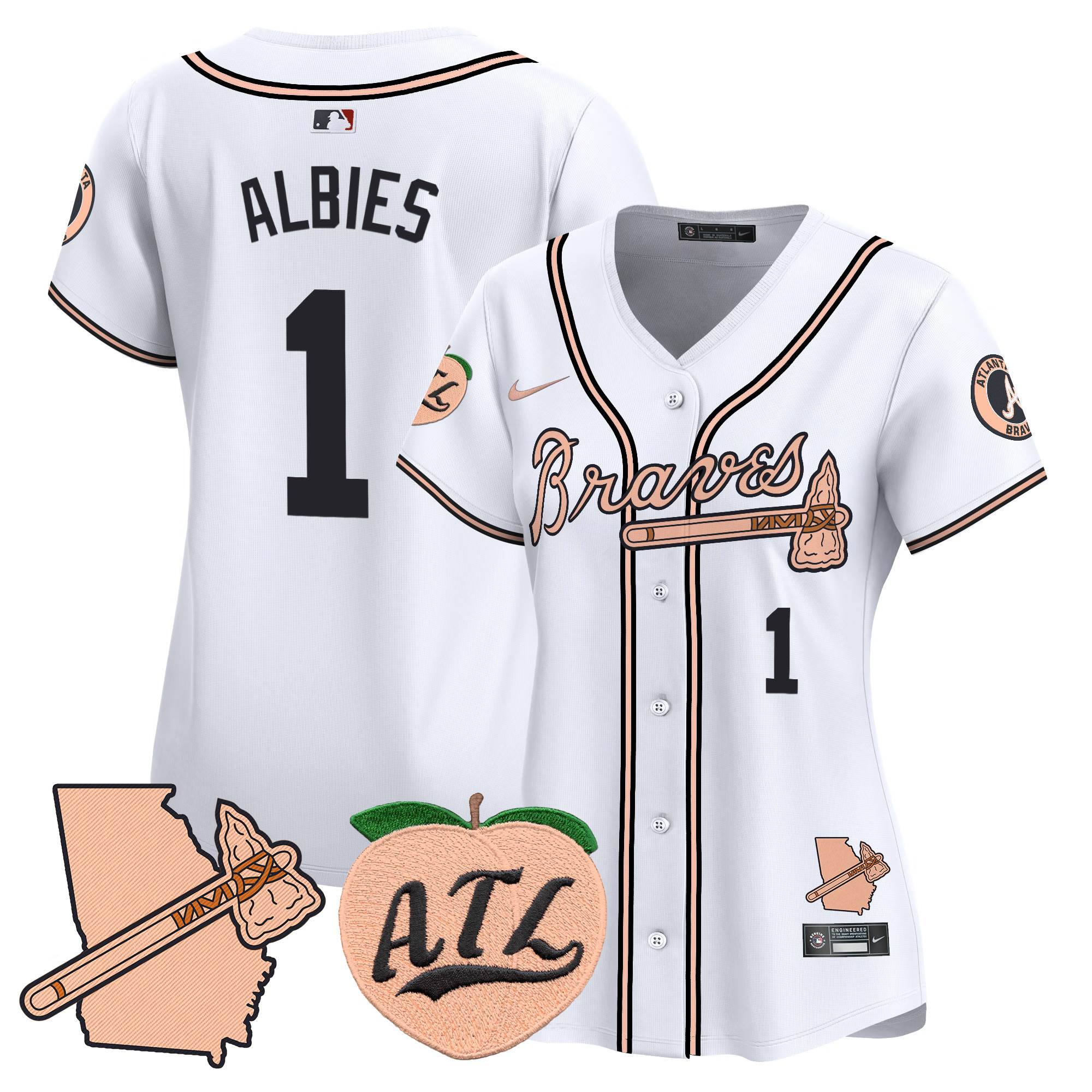 Women's Atlanta Braves Peach Vapor Premier Limited Jersey - All Stitched