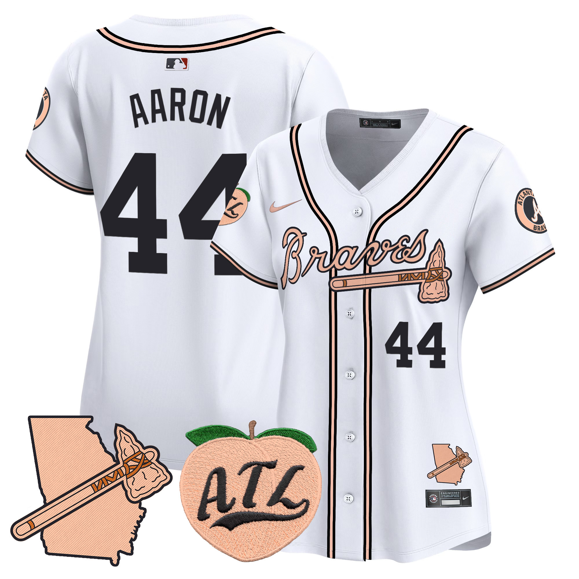 Women's Atlanta Braves Peach Vapor Premier Limited Jersey - All Stitched