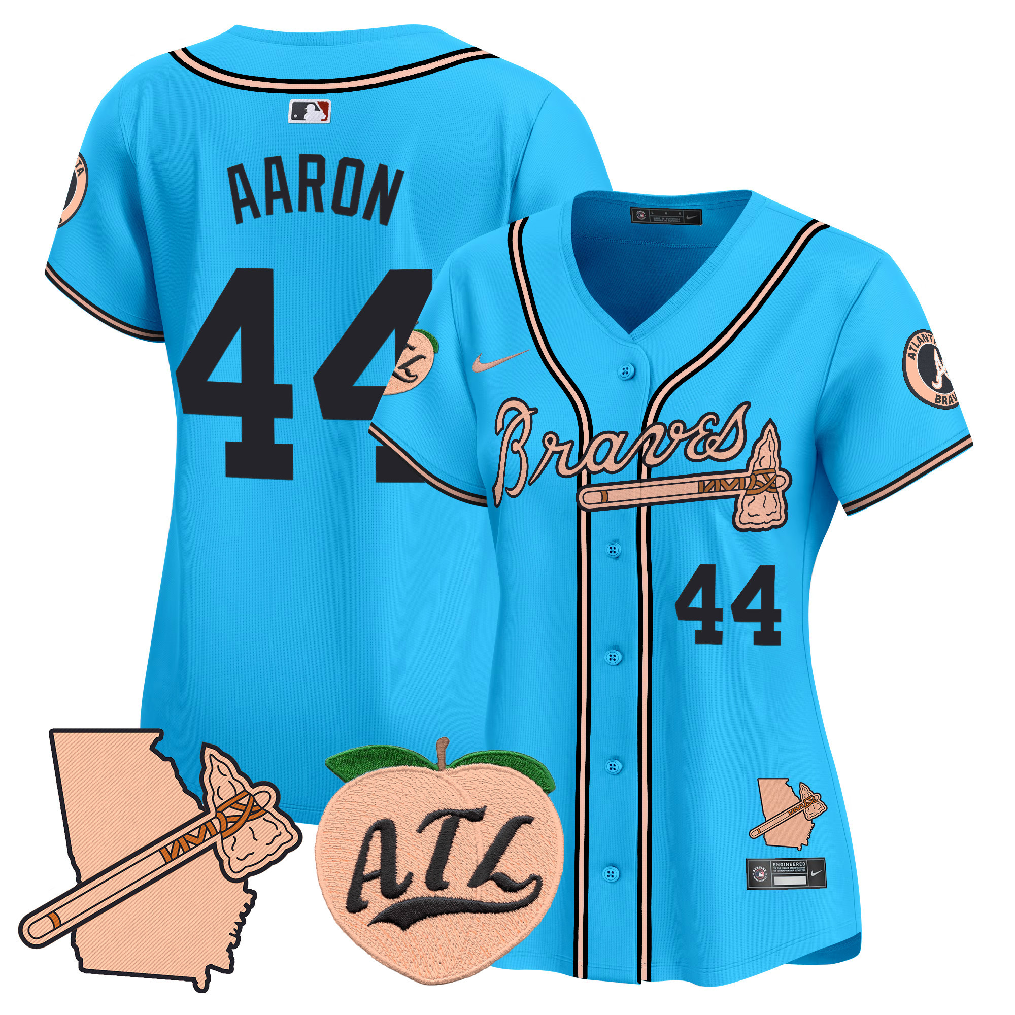 Women's Atlanta Braves Peach Vapor Premier Limited Jersey - All Stitched