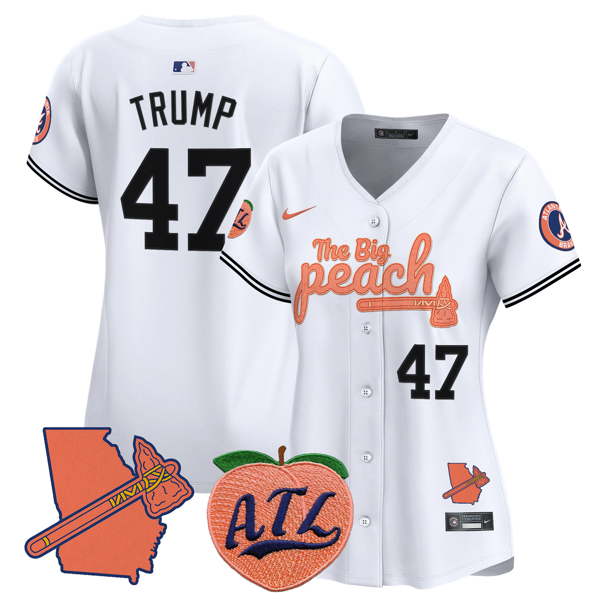 Women's Atlanta Braves The Big Peach Vapor Premier Limited Jersey V2 - All Stitched