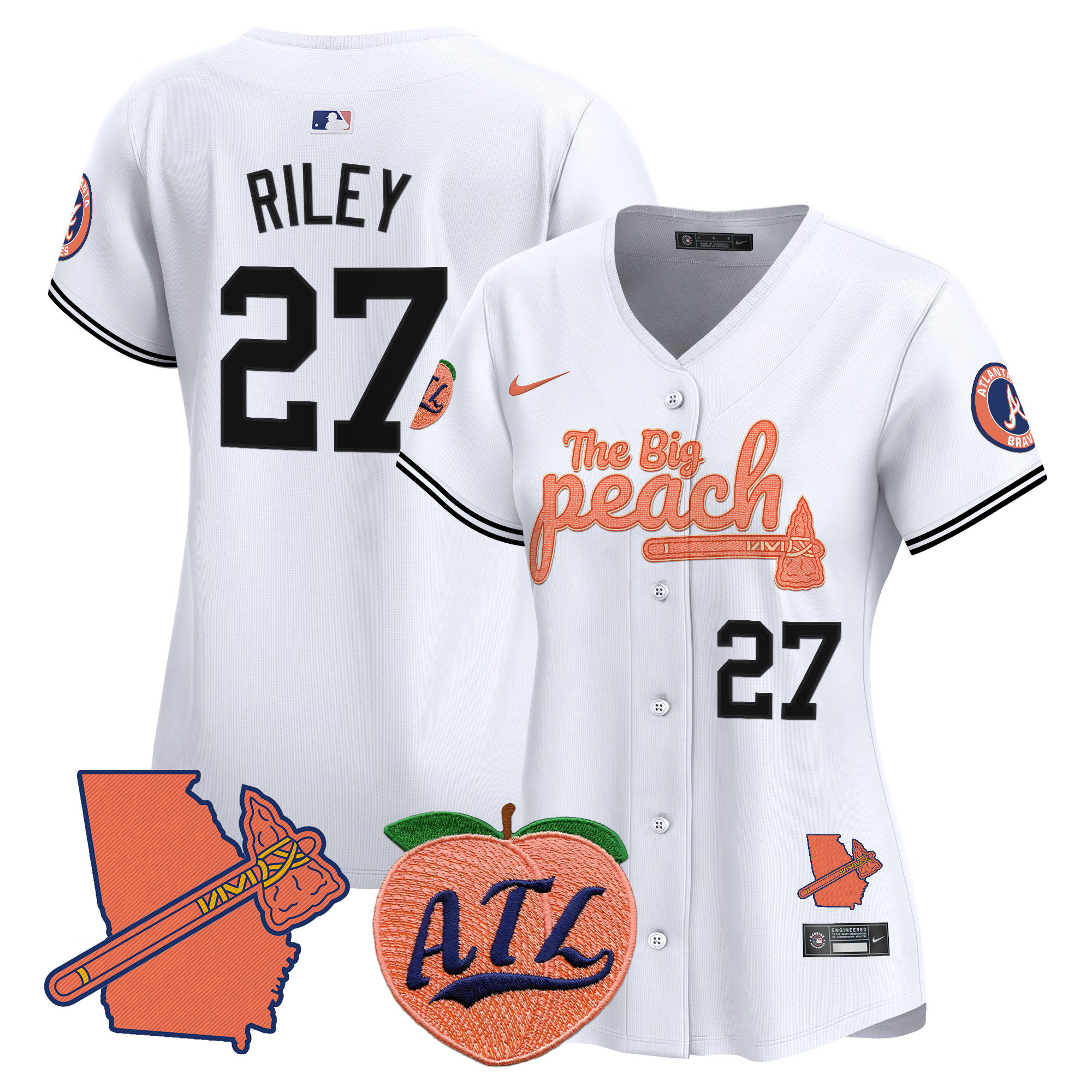 Women's Atlanta Braves The Big Peach Vapor Premier Limited Jersey V2 - All Stitched