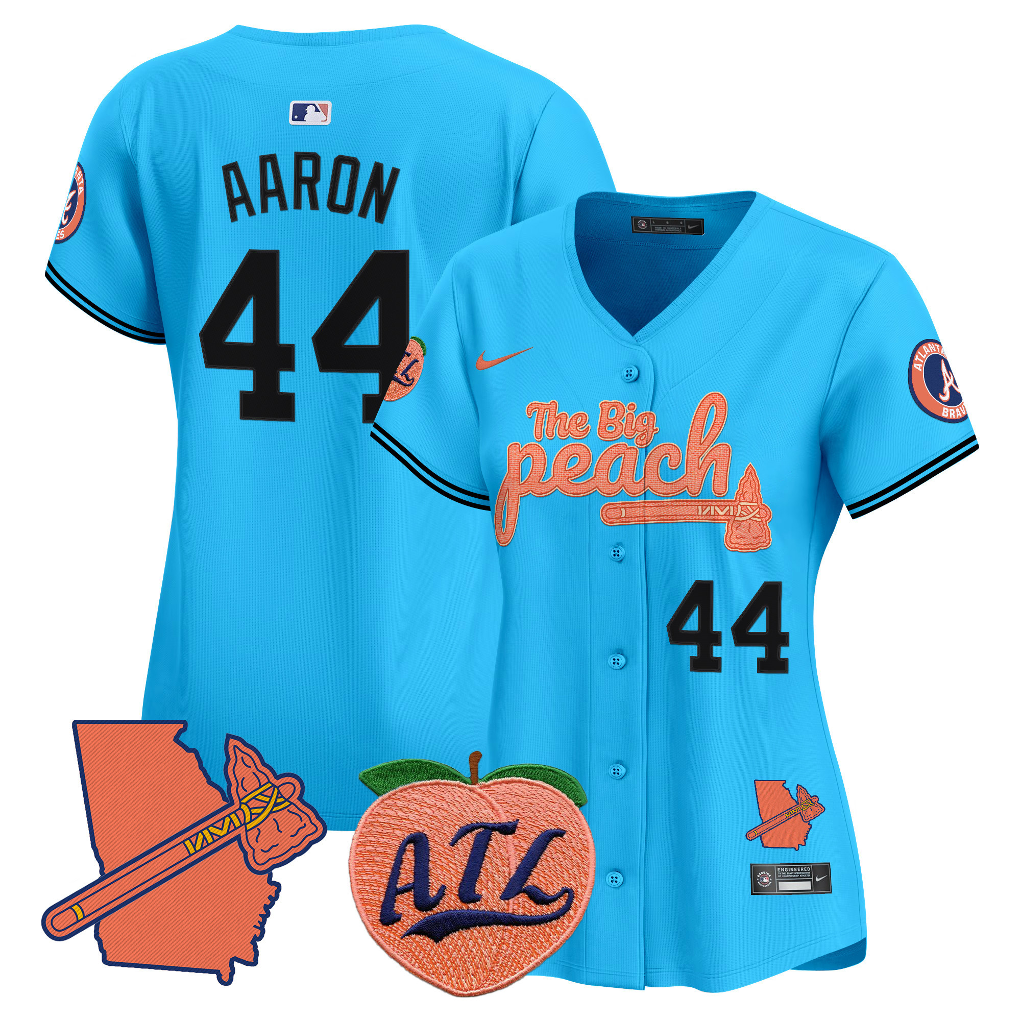 Women's Atlanta Braves The Big Peach Vapor Premier Limited Jersey V2 - All Stitched