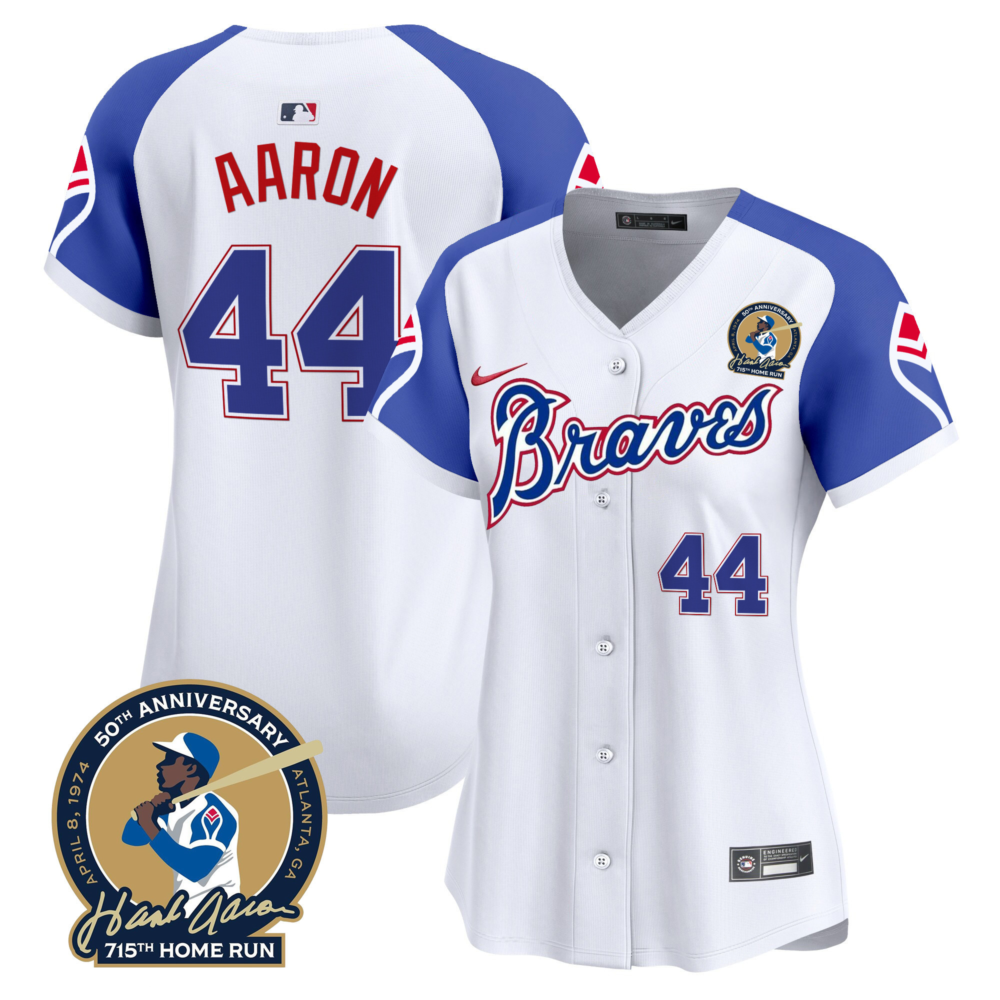 Women's Atlanta Braves Throwback 1974 - 1982 Vapor Premier Limited Jersey - All Stitched