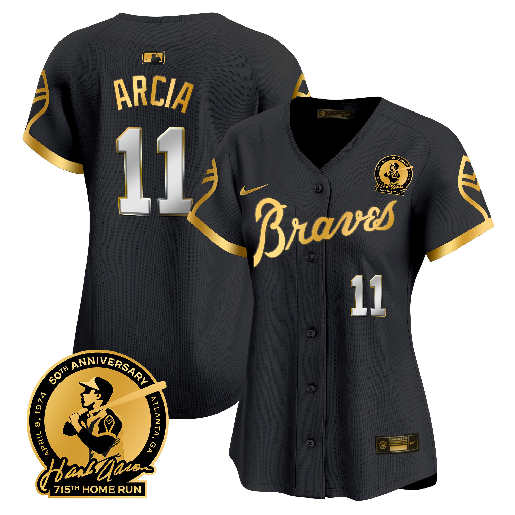 Women's Atlanta Braves Throwback 1974 - 1982 Vapor Premier Limited Jersey - All Stitched