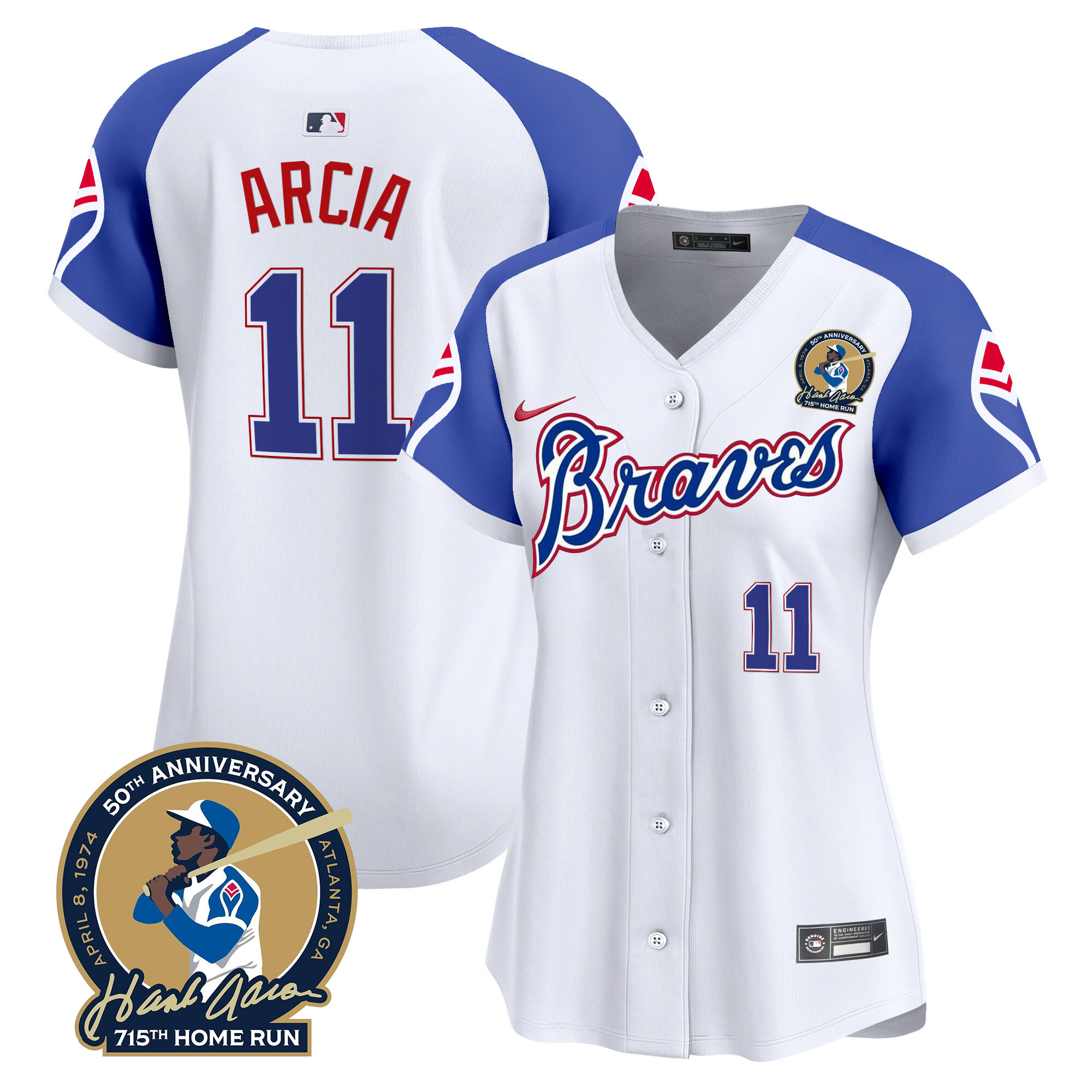 Women's Atlanta Braves Throwback 1974 - 1982 Vapor Premier Limited Jersey - All Stitched