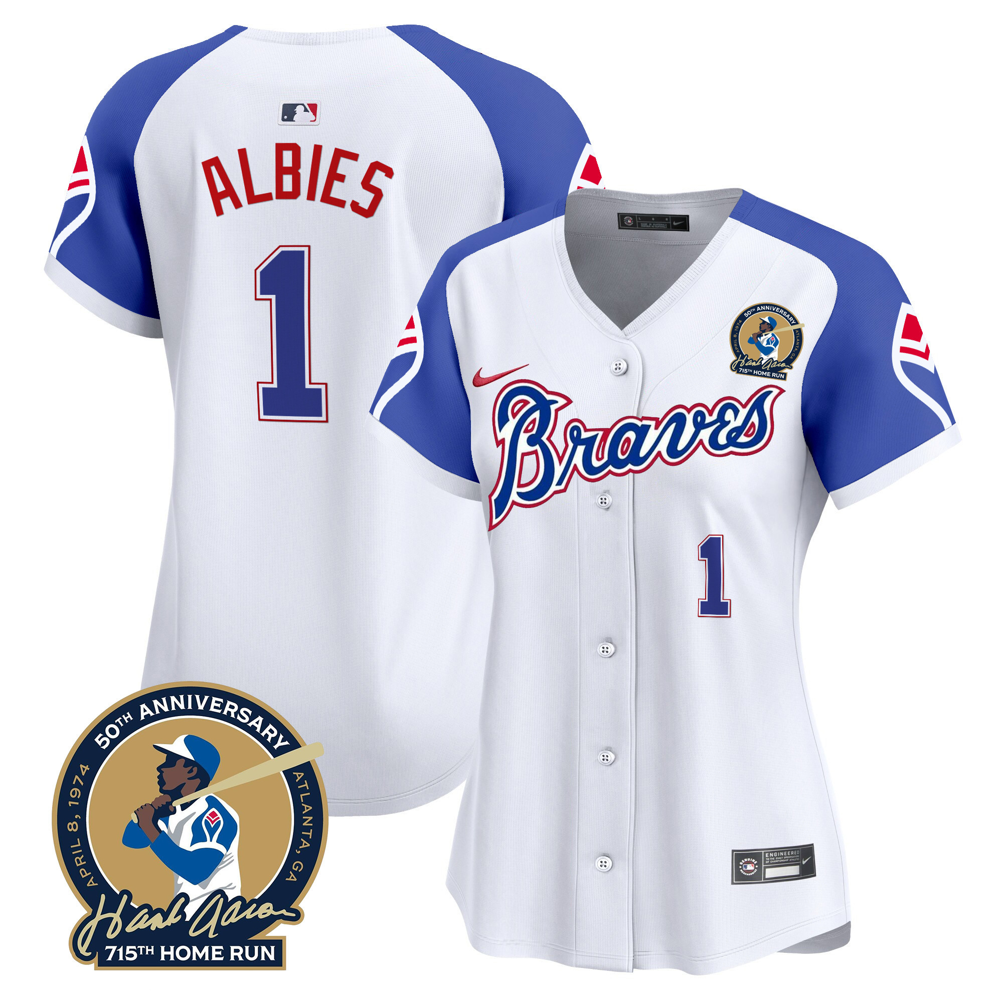 Women's Atlanta Braves Throwback 1974 - 1982 Vapor Premier Limited Jersey - All Stitched