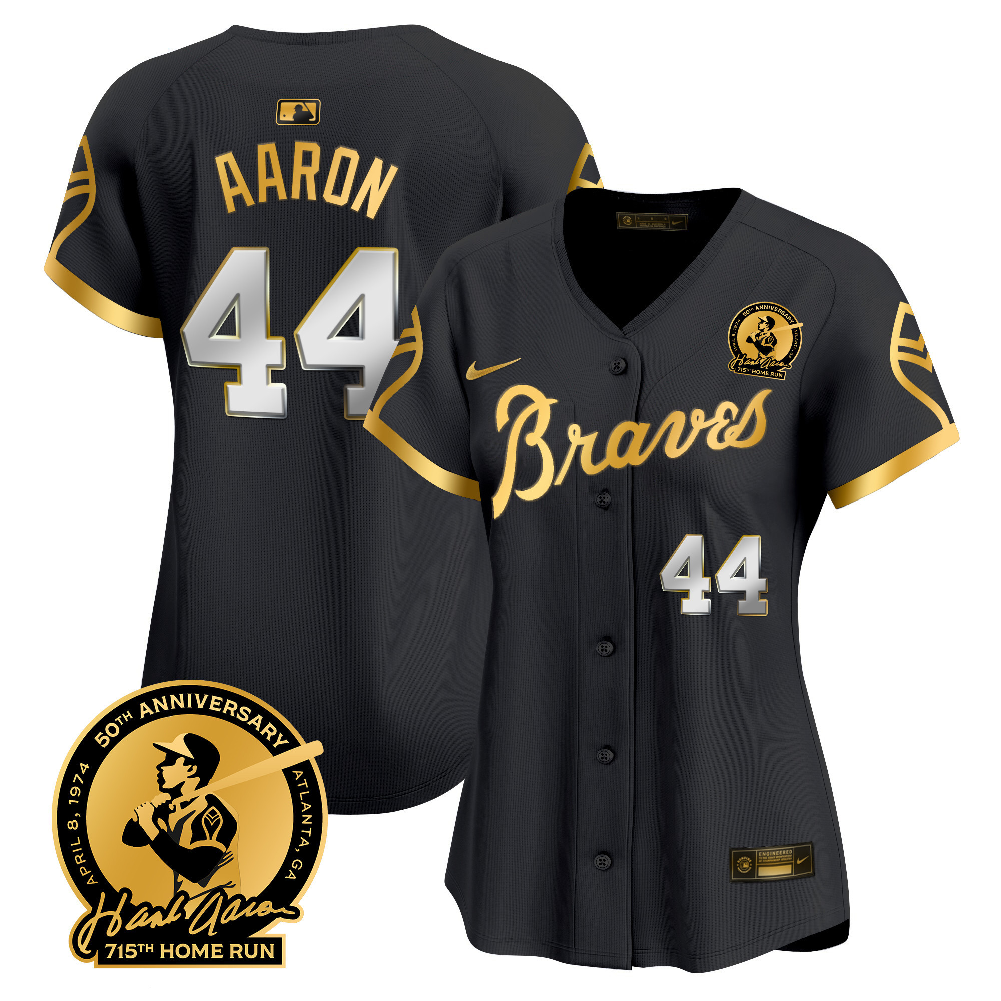 Women's Atlanta Braves Throwback 1974 - 1982 Vapor Premier Limited Jersey - All Stitched