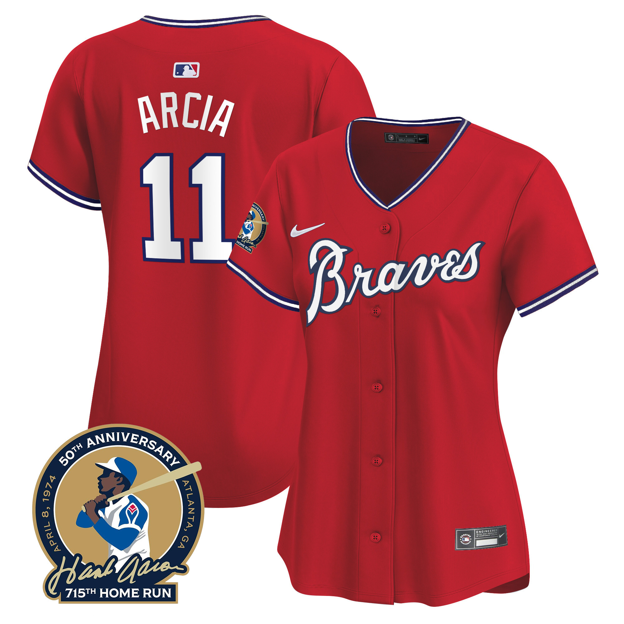 Women's Atlanta Braves Throwback 1974 - 1982 Vapor Premier Limited Jersey - All Stitched