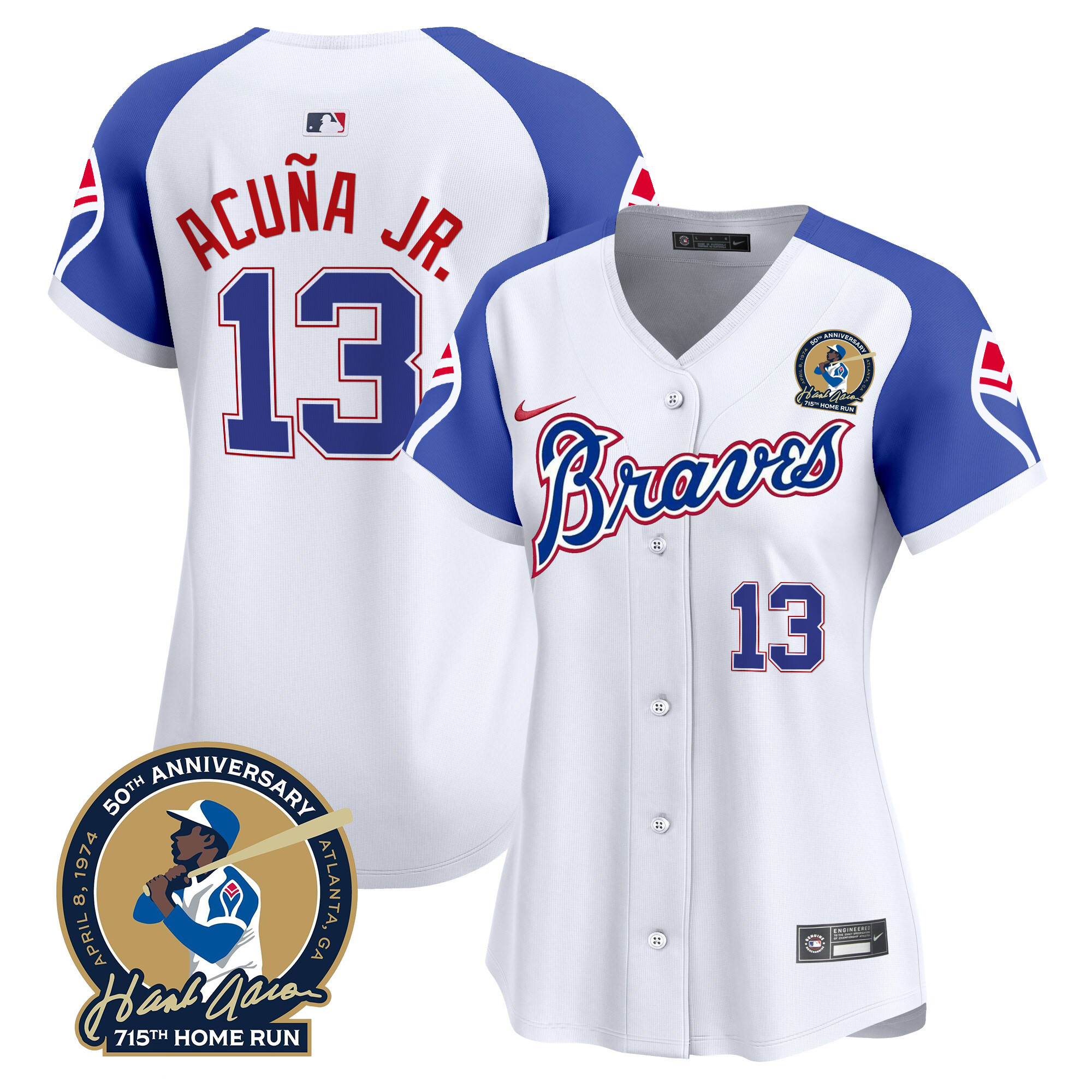 Women's Atlanta Braves Throwback 1974 - 1982 Vapor Premier Limited Jersey - All Stitched