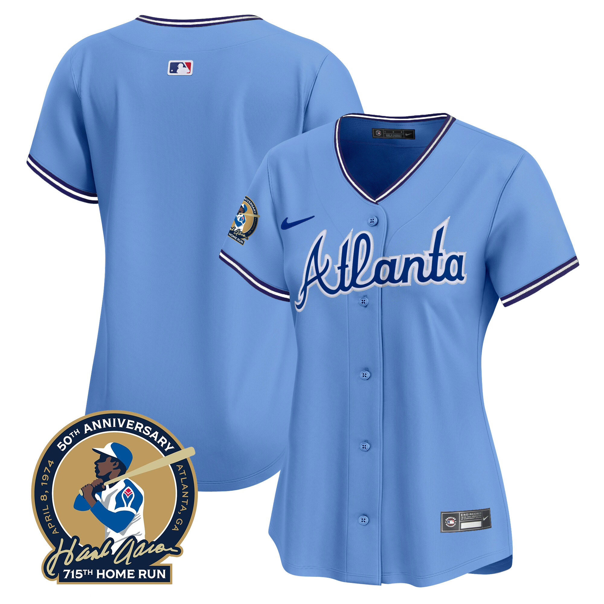 Women's Atlanta Braves Throwback 1974 - 1982 Vapor Premier Limited Jersey - All Stitched