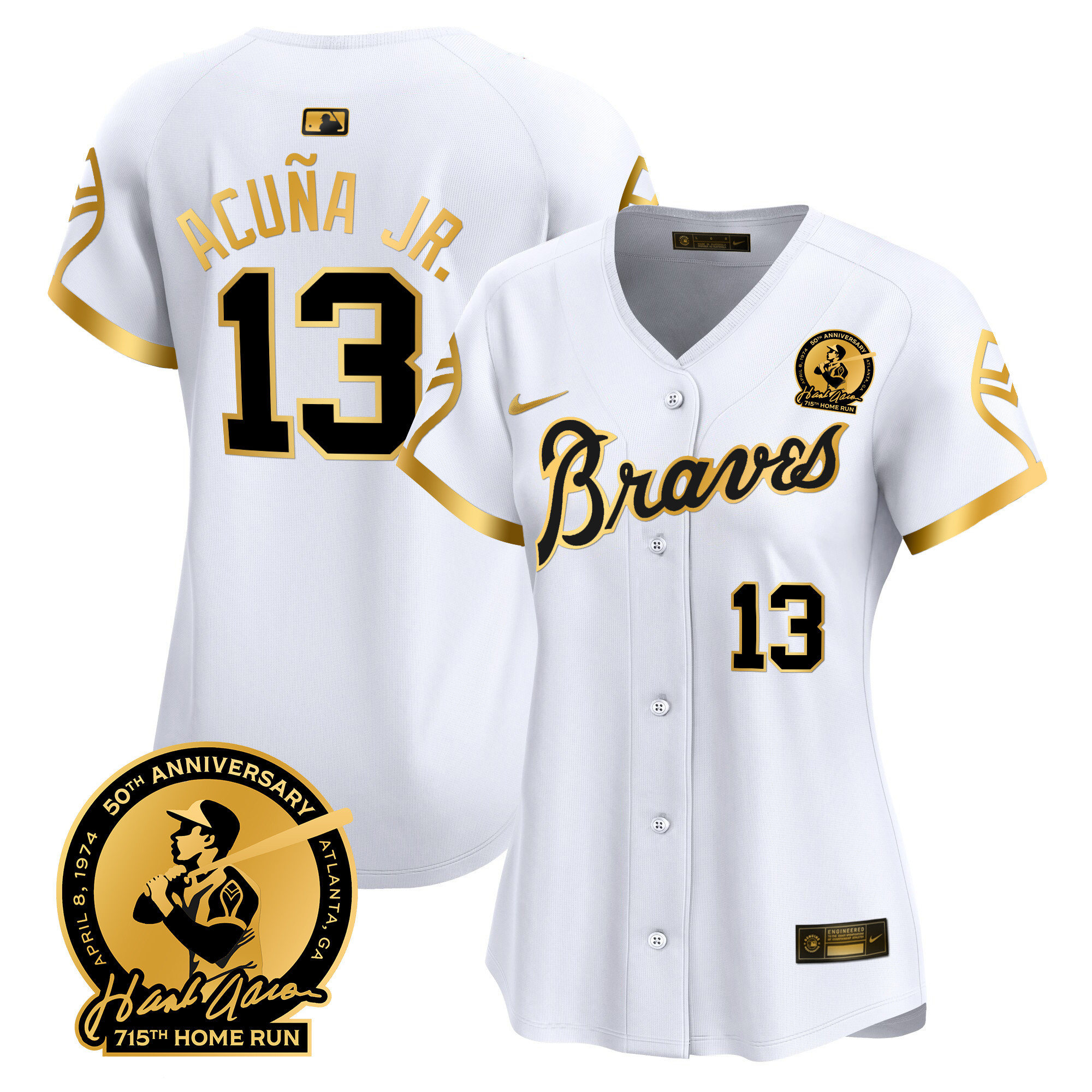 Women's Atlanta Braves Throwback 1974 - 1982 Vapor Premier Limited Jersey - All Stitched