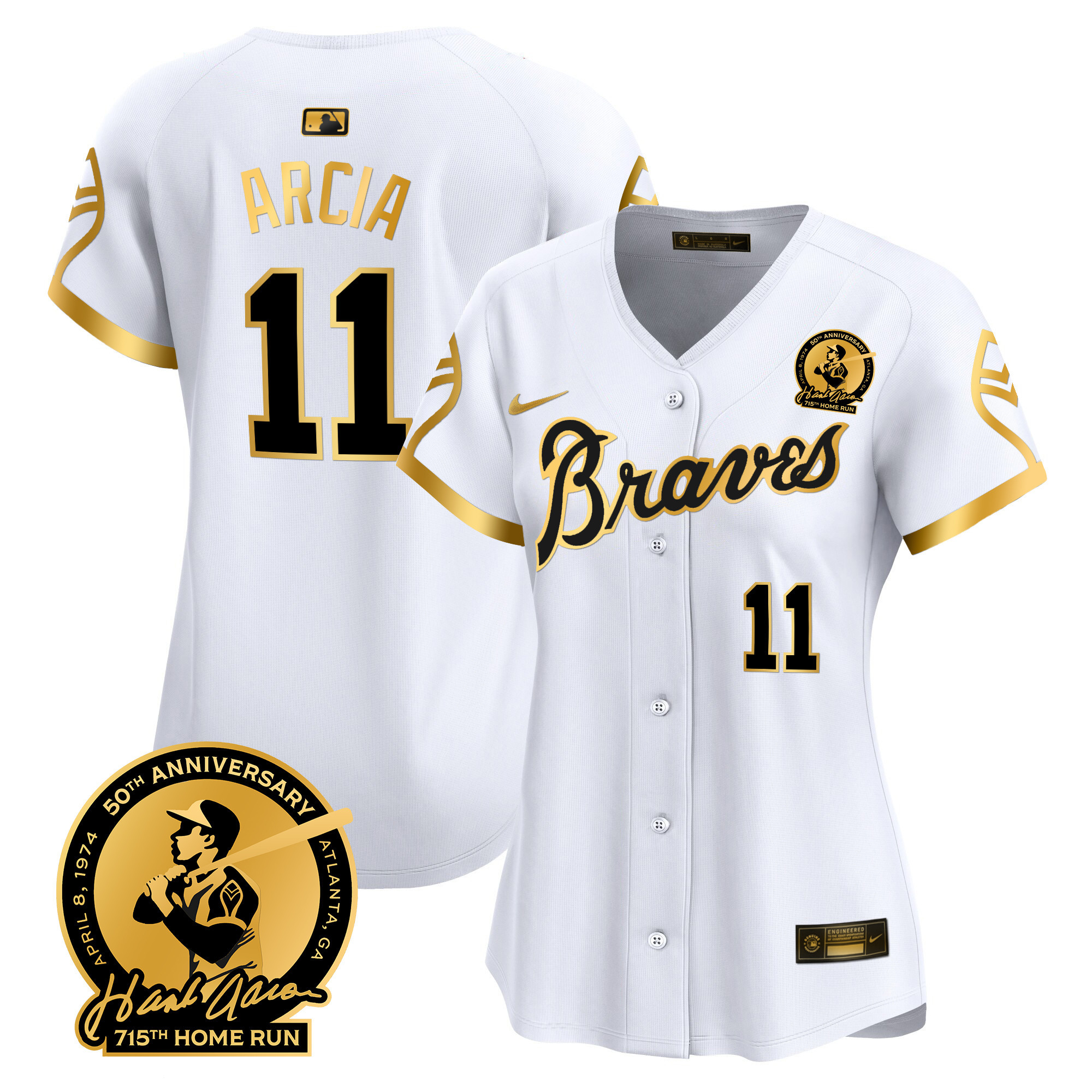 Women's Atlanta Braves Throwback 1974 - 1982 Vapor Premier Limited Jersey - All Stitched