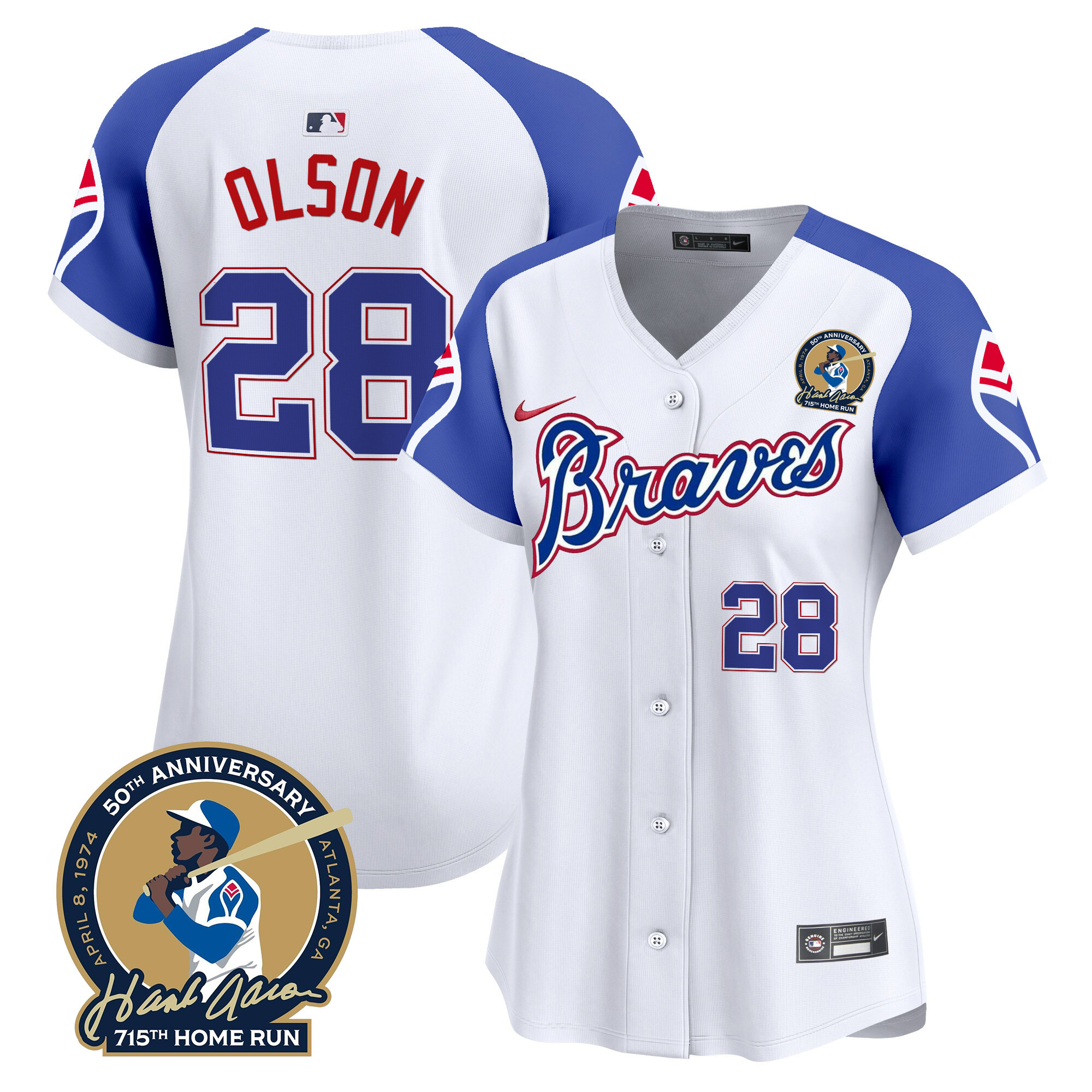 Women's Atlanta Braves Throwback 1974 - 1982 Vapor Premier Limited Jersey - All Stitched