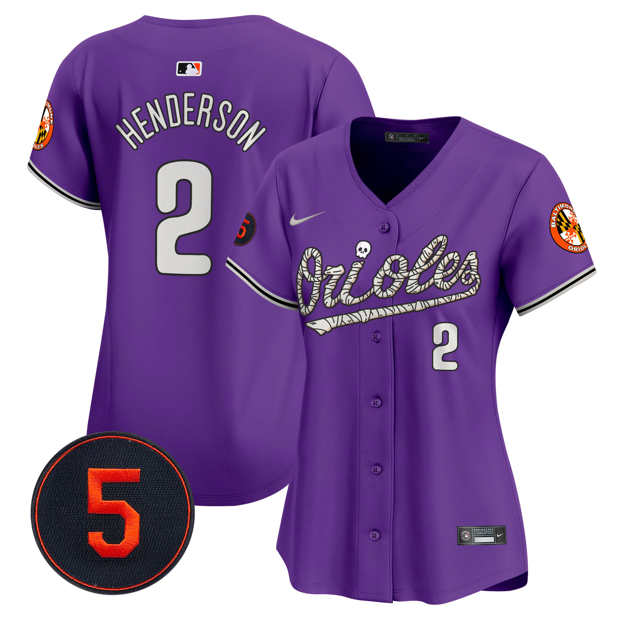 Women’s Baltimore Orioles Halloween Vapor Premier Limited Jersey - All Stitched