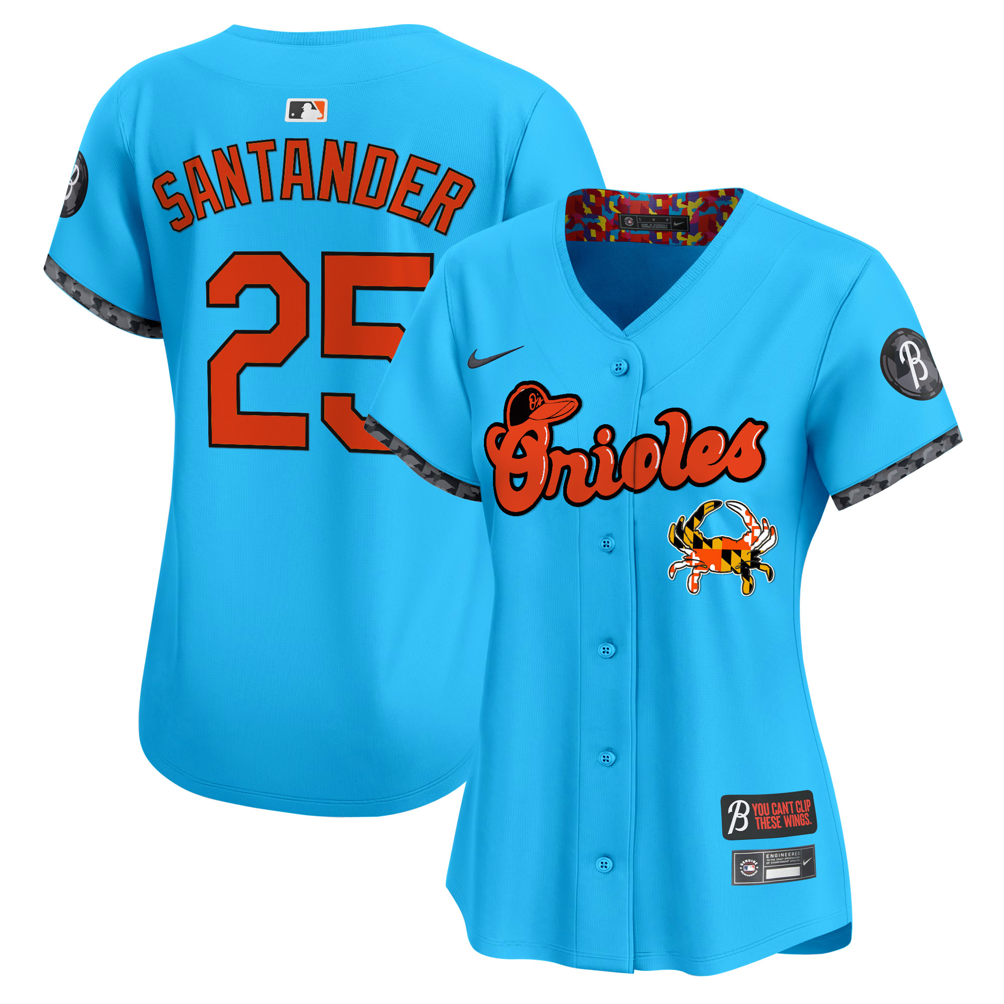 Women's Baltimore Orioles Maryland Blue Crab Vapor Premier Limited Jersey - All Stitched