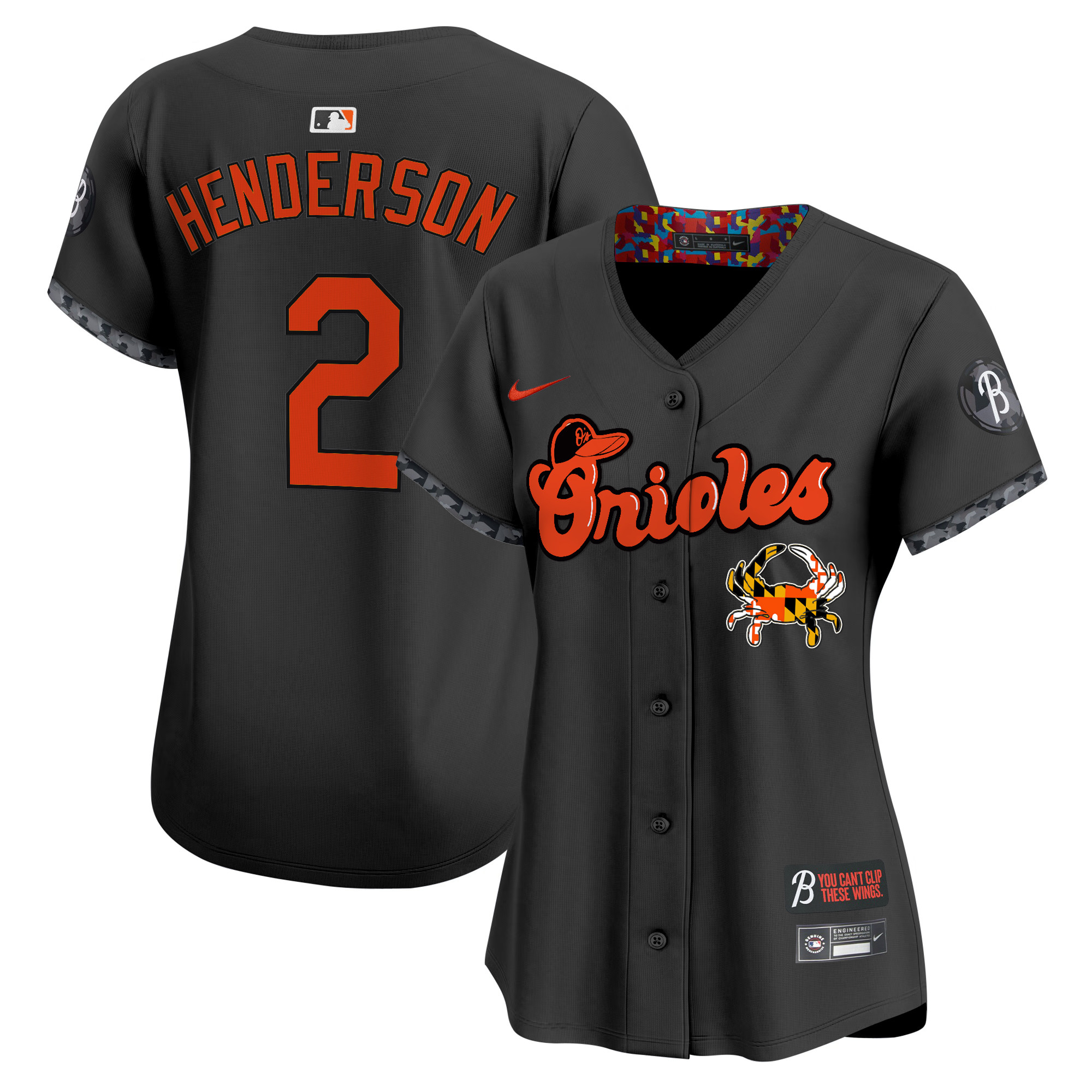 Women's Baltimore Orioles Maryland Blue Crab Vapor Premier Limited Jersey - All Stitched