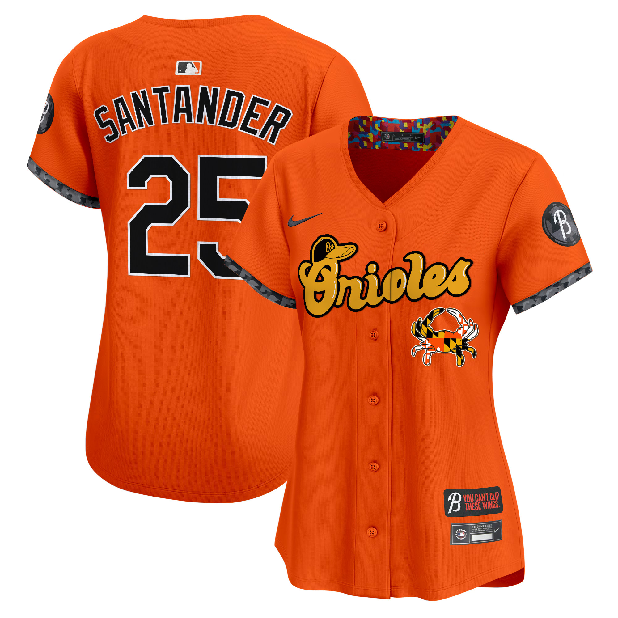 Women's Baltimore Orioles Maryland Blue Crab Vapor Premier Limited Jersey - All Stitched