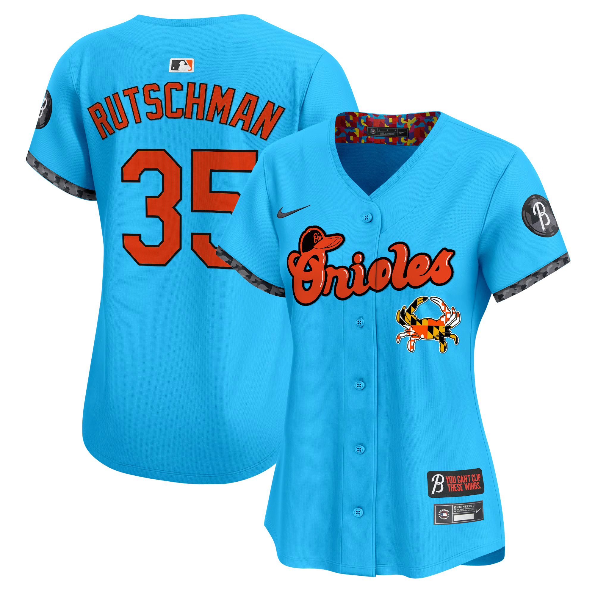 Women's Baltimore Orioles Maryland Blue Crab Vapor Premier Limited Jersey - All Stitched
