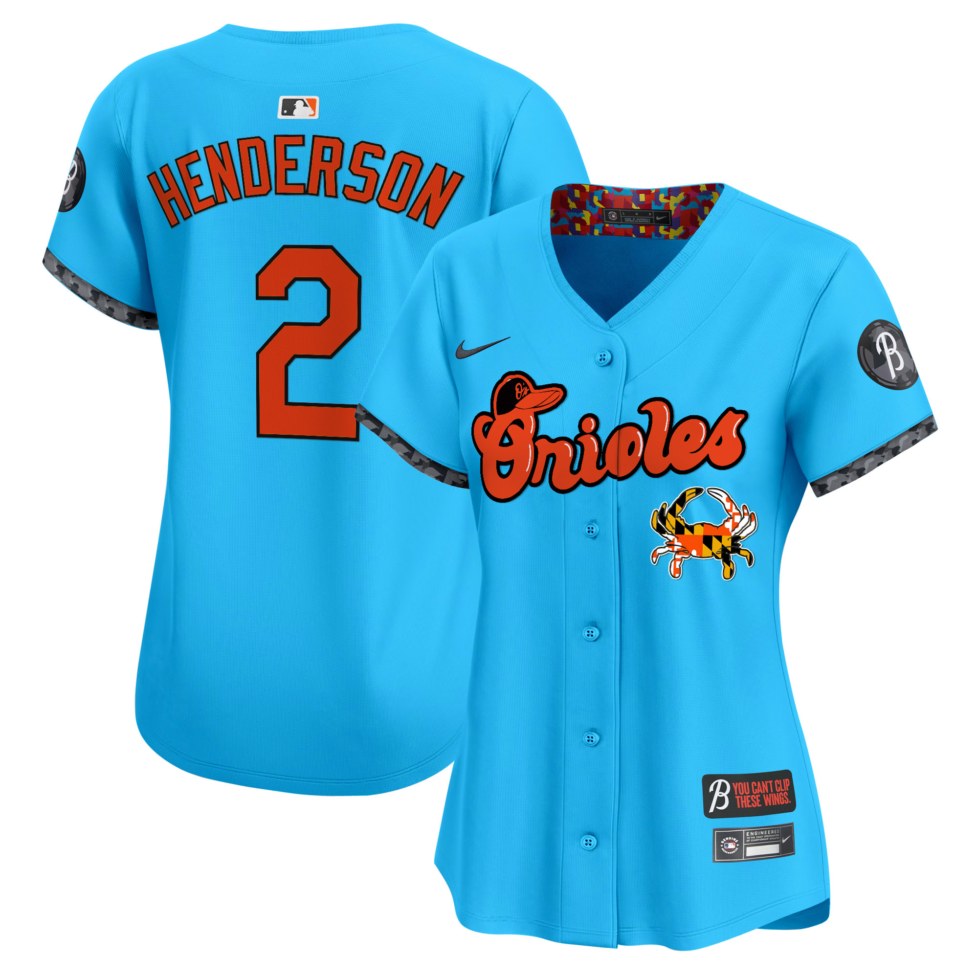 Women's Baltimore Orioles Maryland Blue Crab Vapor Premier Limited Jersey - All Stitched
