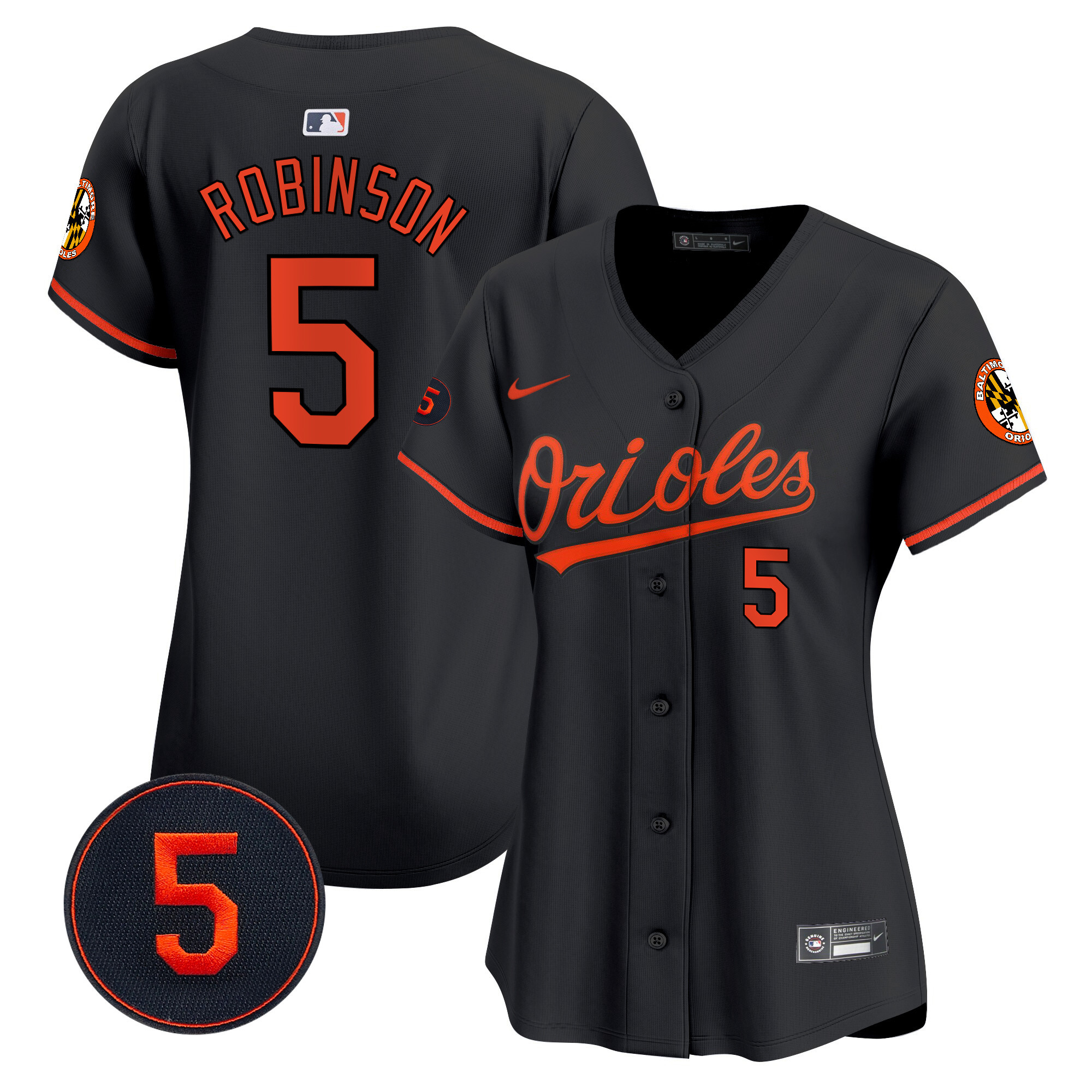 Women’s Baltimore Orioles Robinson Patch Vapor Premier Limited Jersey – All Stitched