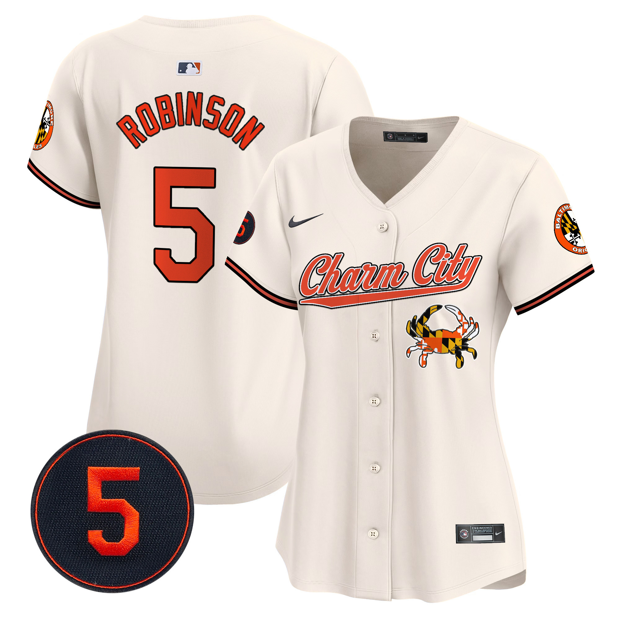 Women’s Baltimore Orioles Robinson Patch Vapor Premier Limited Jersey V8 - All Stitched