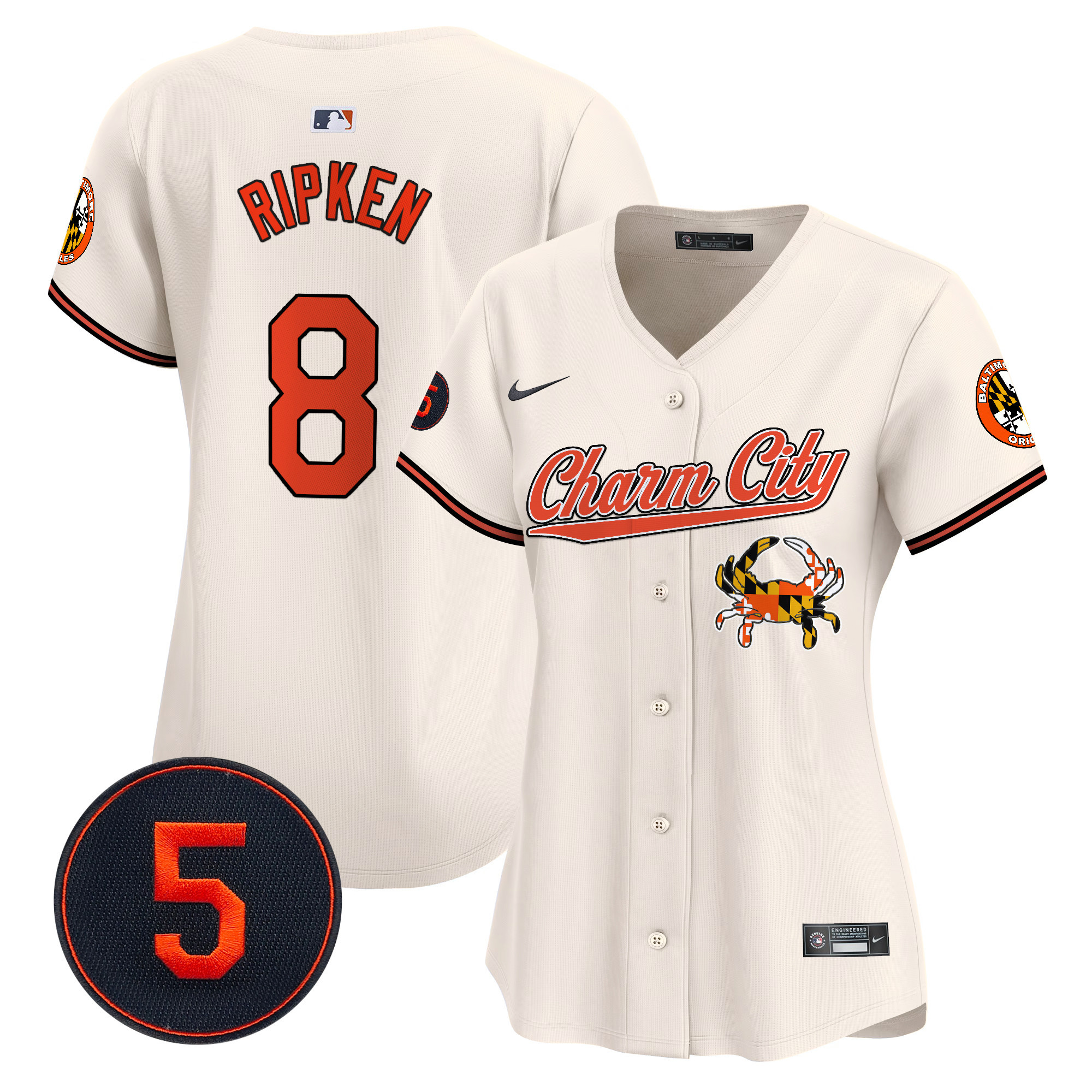 Women’s Baltimore Orioles Robinson Patch Vapor Premier Limited Jersey V8 - All Stitched