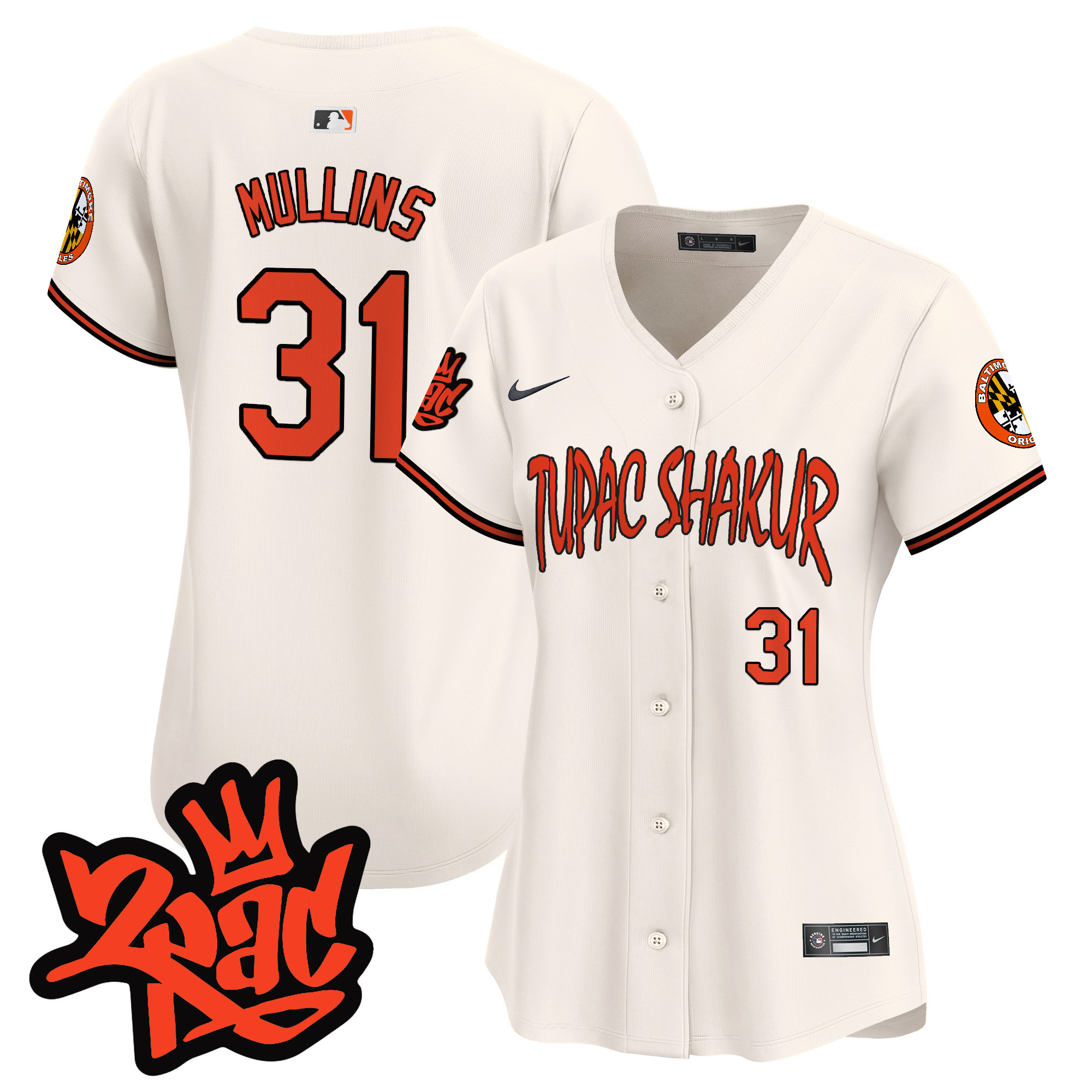 Women’s Baltimore Orioles Tupac Shakur Vapor Premier Limited Jersey - All Stitched
