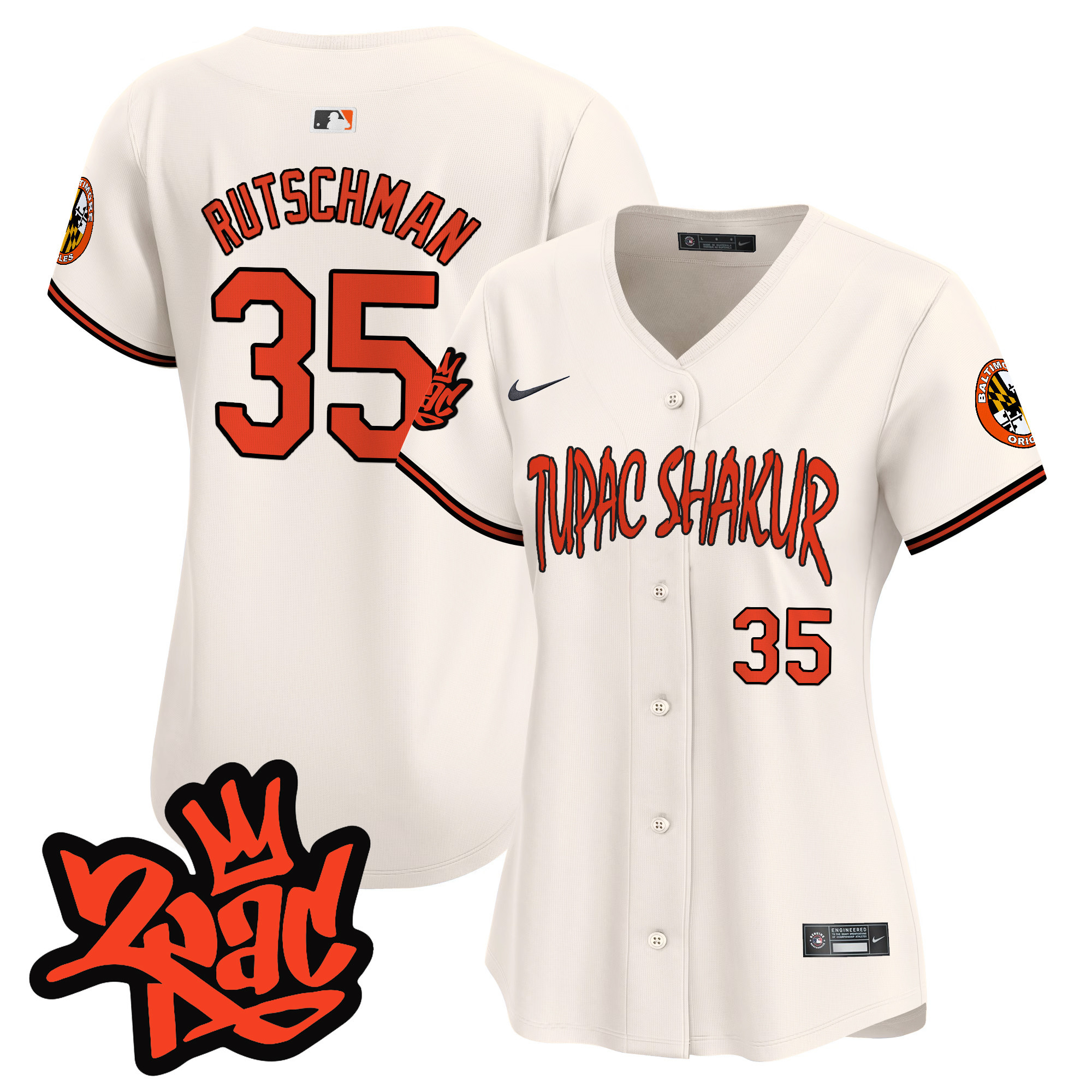 Women’s Baltimore Orioles Tupac Shakur Vapor Premier Limited Jersey - All Stitched