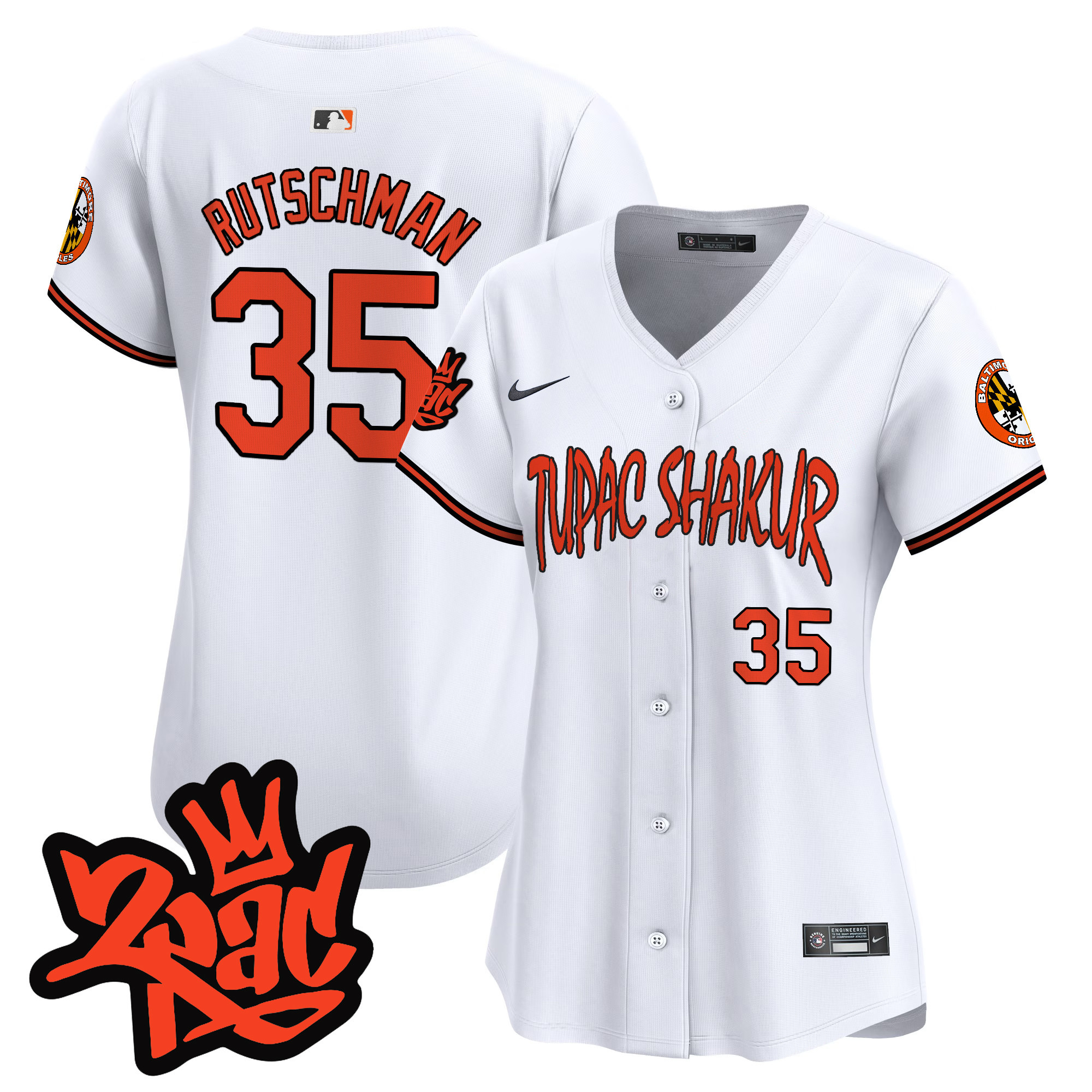 Women’s Baltimore Orioles Tupac Shakur Vapor Premier Limited Jersey - All Stitched